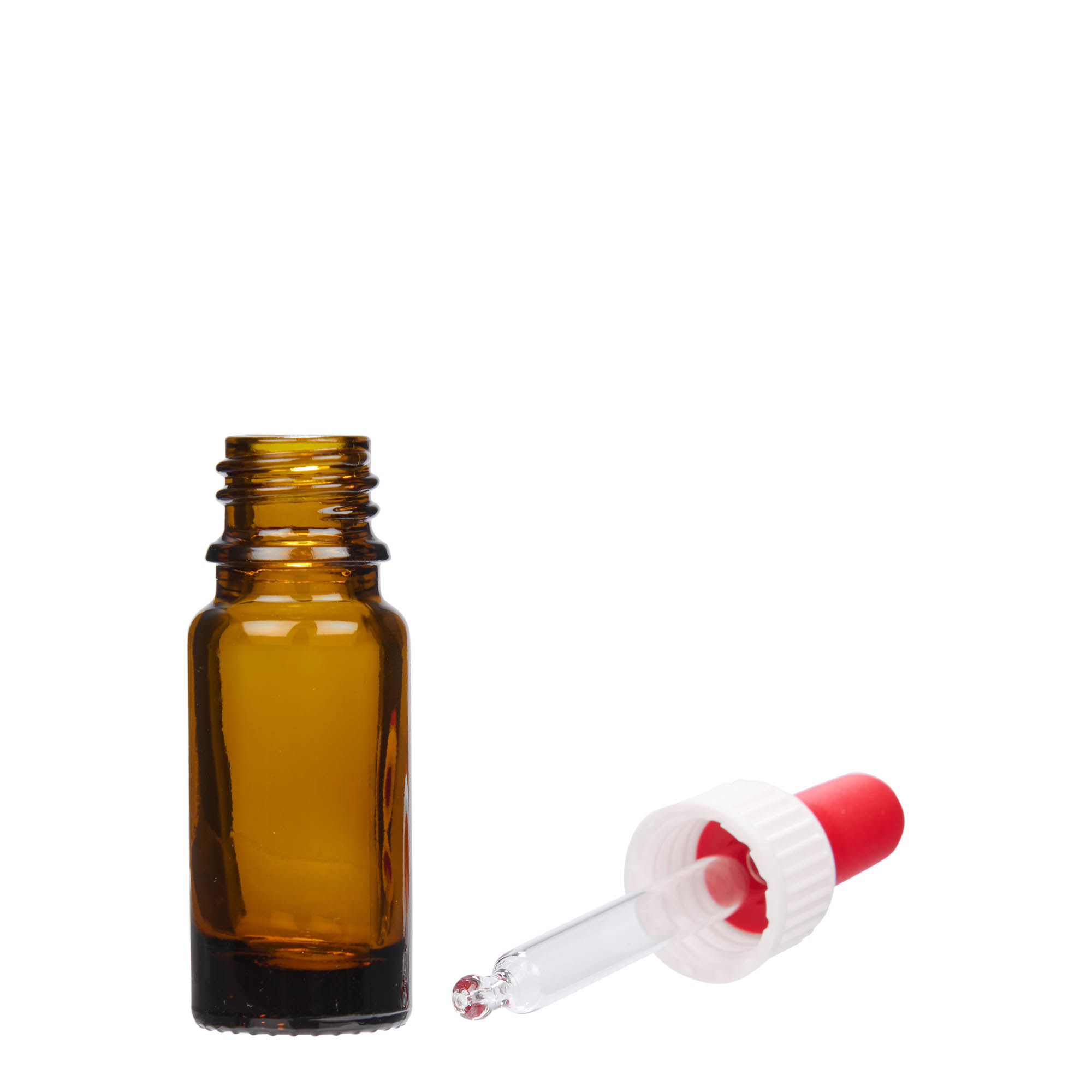10 ml pipette bottle medicine, glass, brown, opening: DIN 18