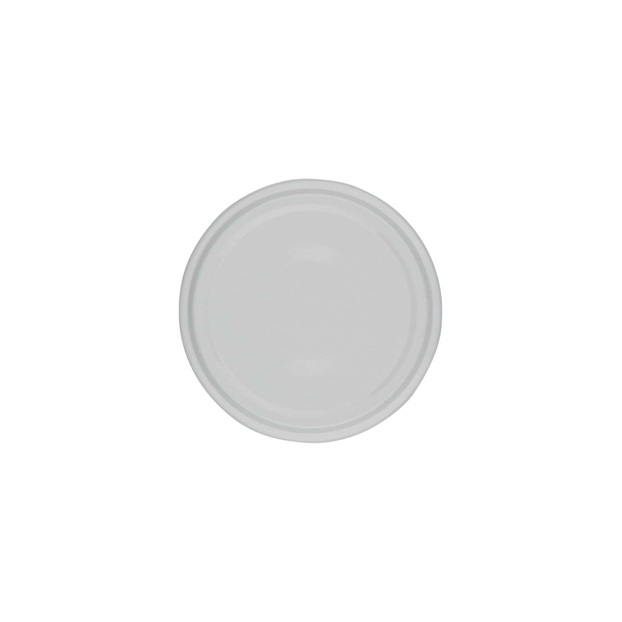 Twist-off lid, tinplate, white, for opening: TO 63 Twist-off lid, tinplate, white, for opening: TO 63