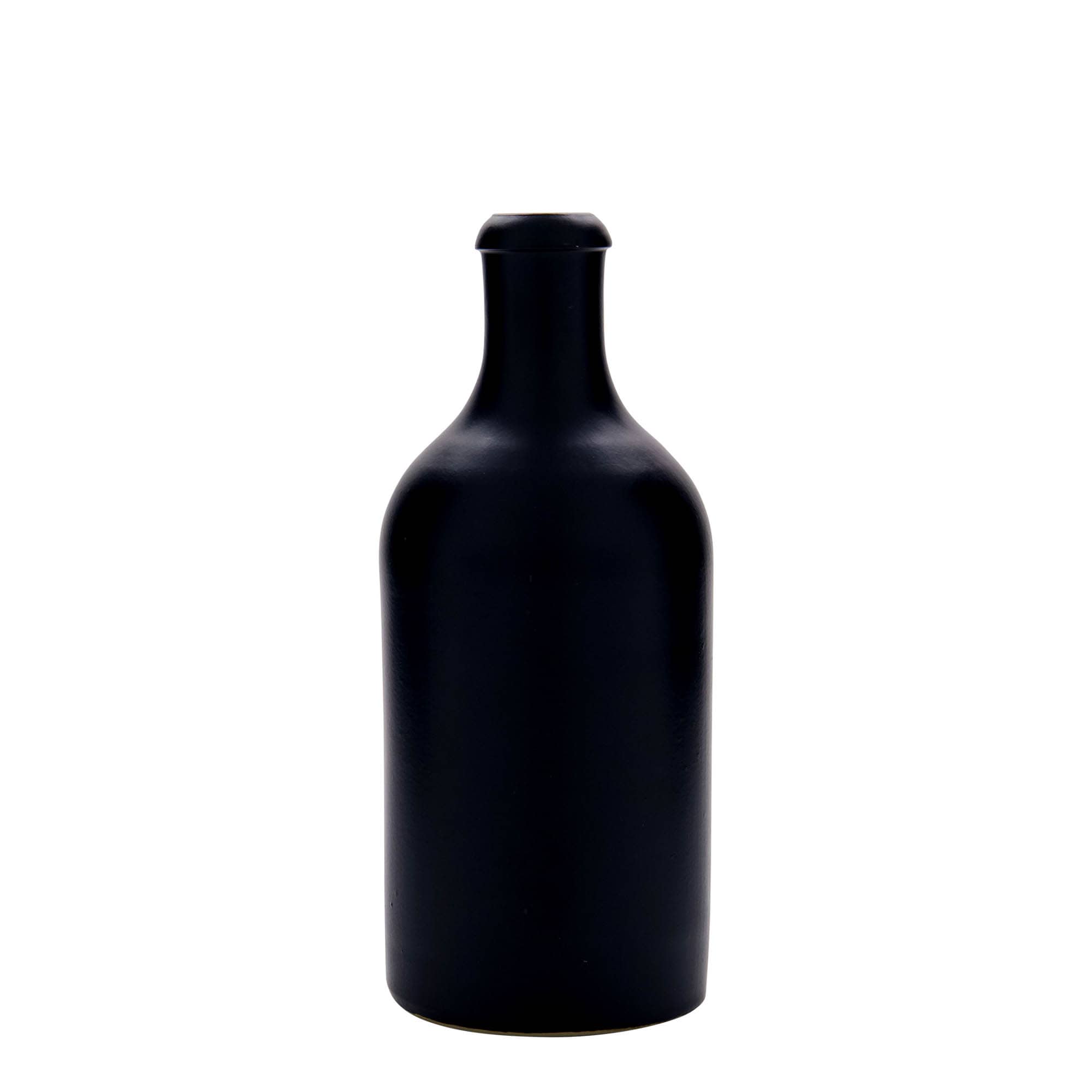 500 ml clay jug, stoneware, black, opening: cork