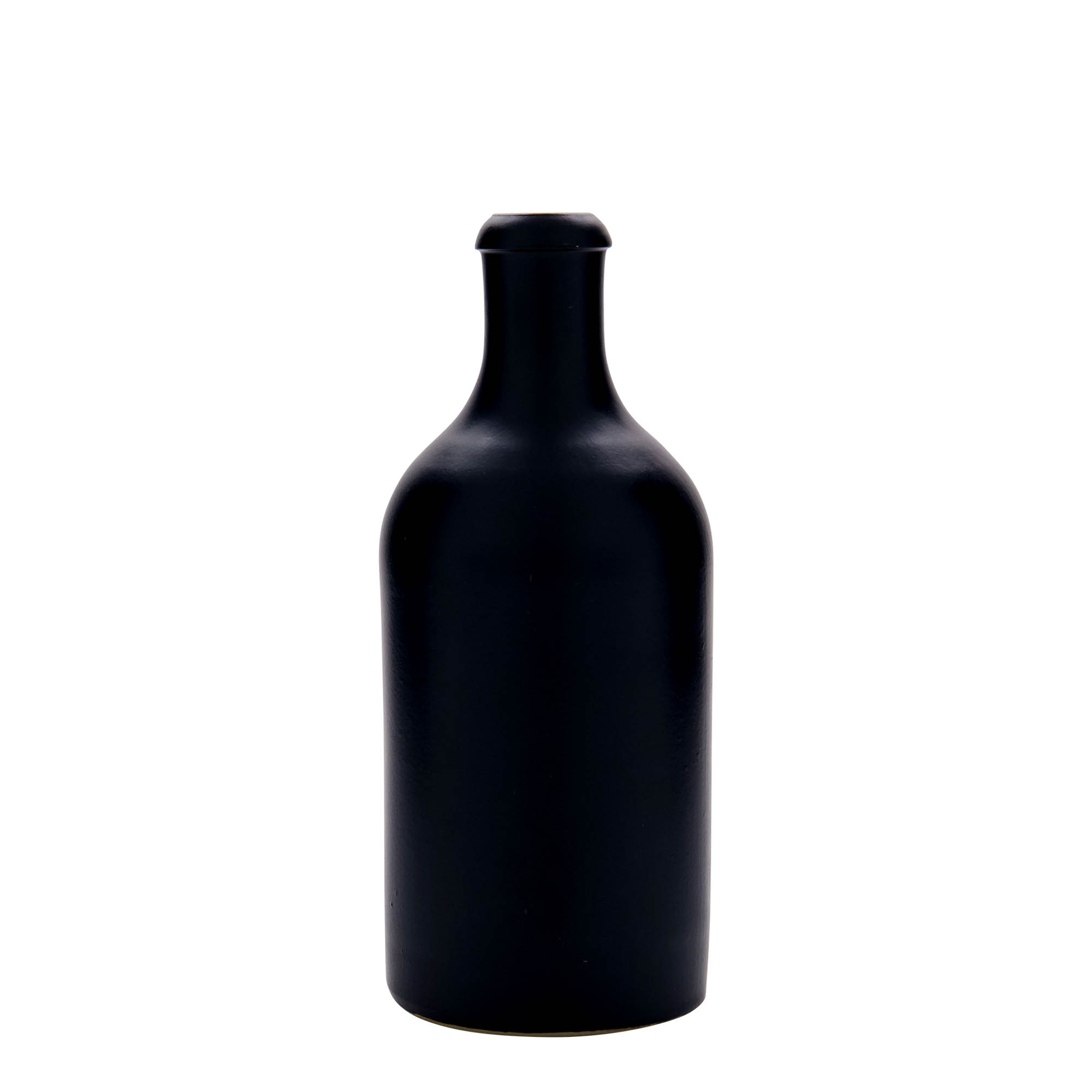 500 ml clay jug, stoneware, black, opening: cork