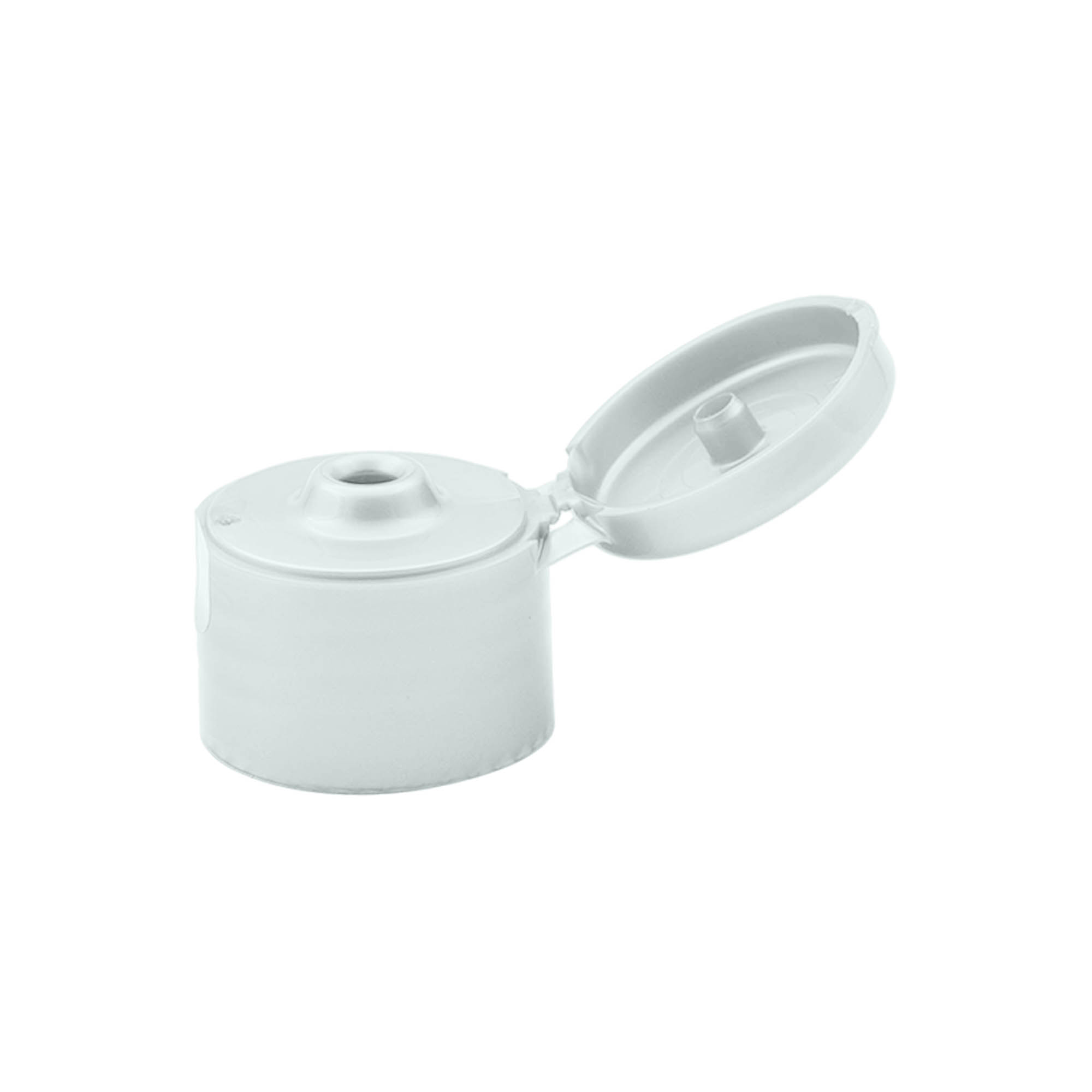 Screw cap with hinge, PP plastic, silver, for opening: 24/410 Screw cap with hinge, PP plastic, silver, for opening: 24/410