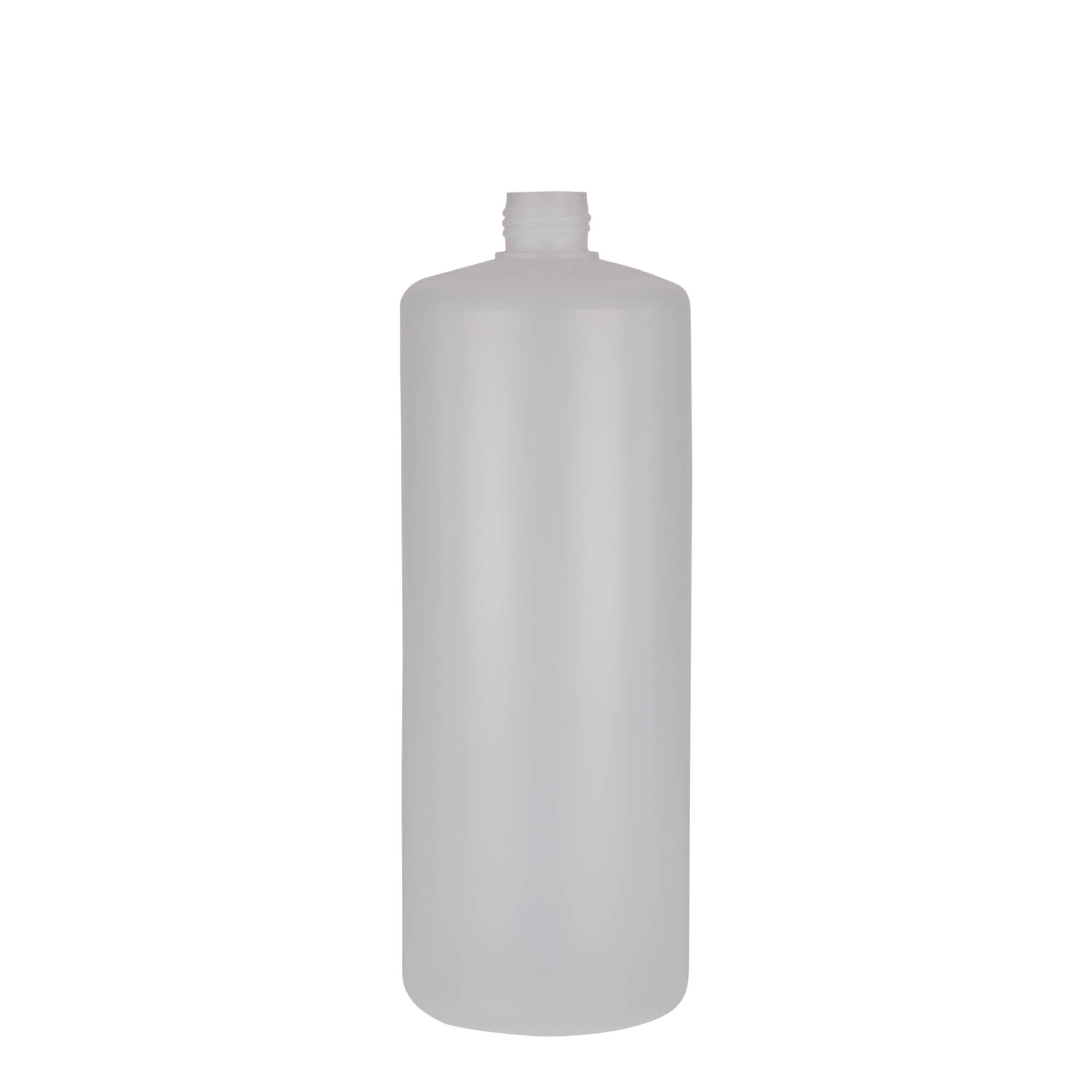 1,000 ml round bottle, PE plastic, natural, opening: screw cap 1,000 ml round bottle, PE plastic, natural, opening: screw cap