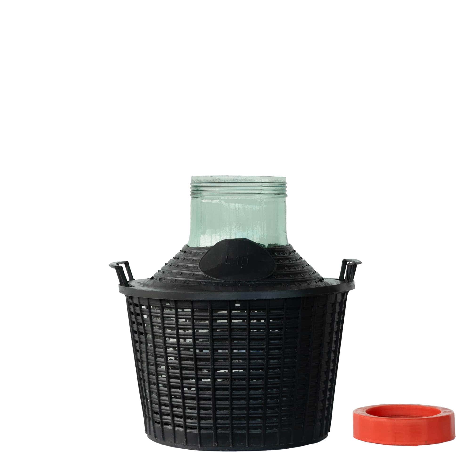 10 l wide-neck glass balloon bottle, opening: screw cap