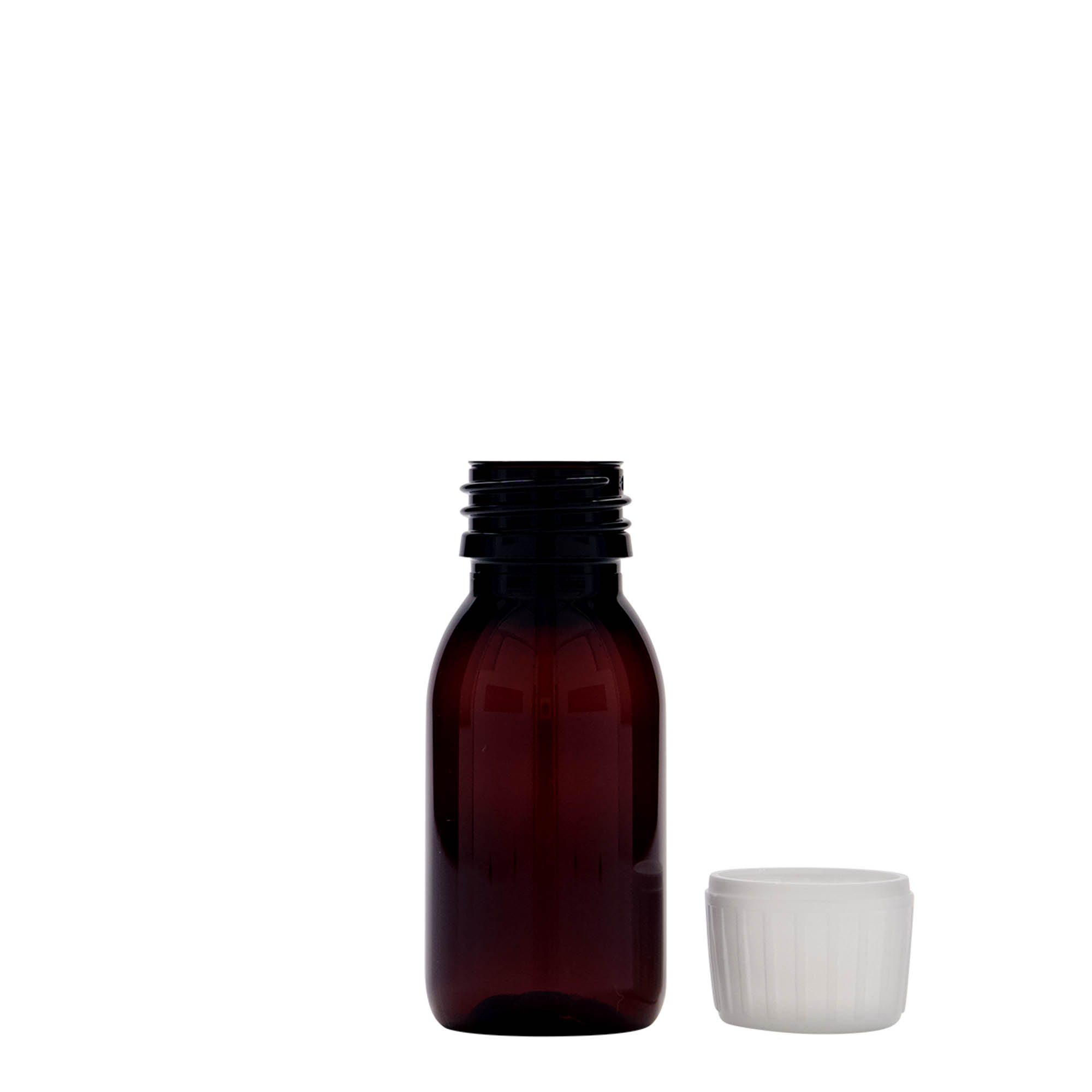 60 ml PET medical bottle, brown, plastic, opening: PP 28 60 ml PET medical bottle, brown, plastic, opening: PP 28