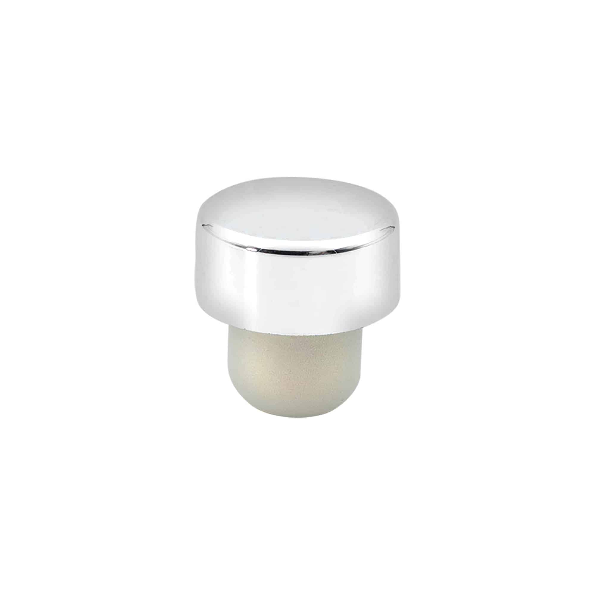 Handle cork 19 mm, plastic, silver, for opening: cork