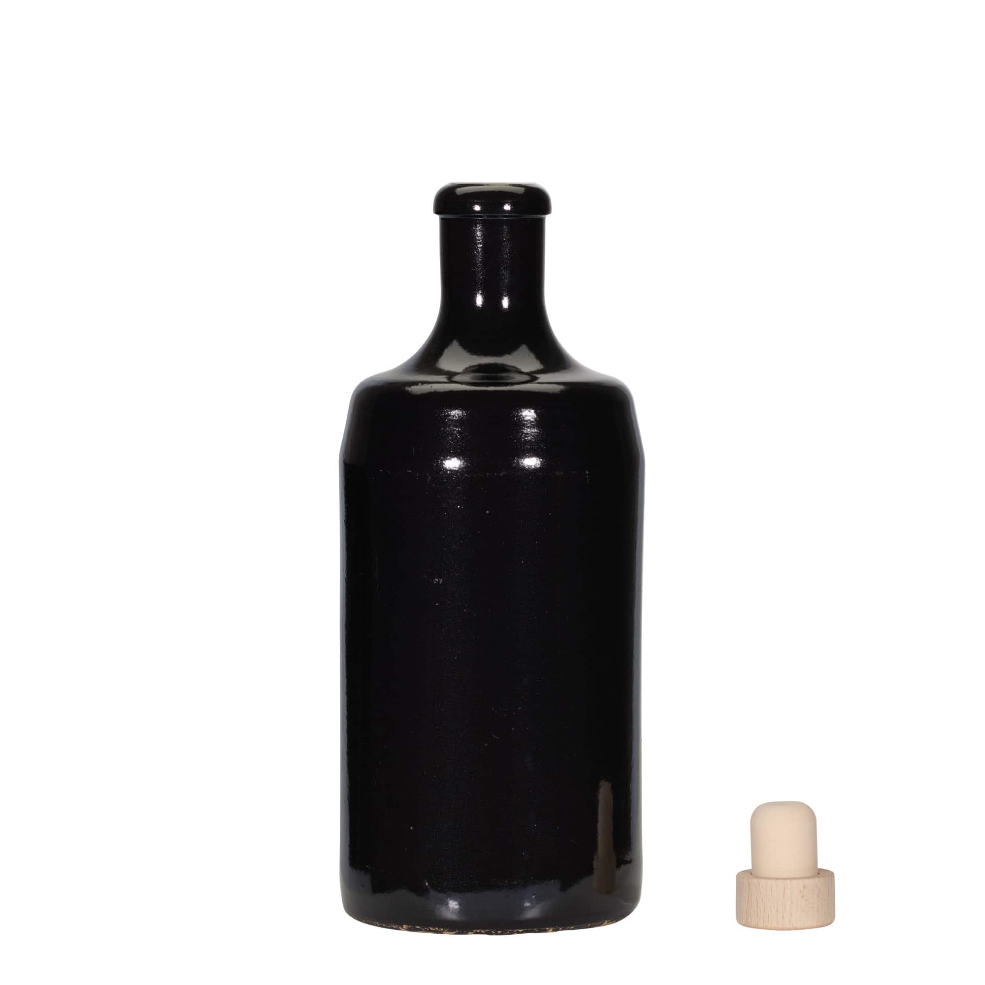 700 ml Earthenware Jug 'Calvados, Stoneware, black, Mouth: Cork