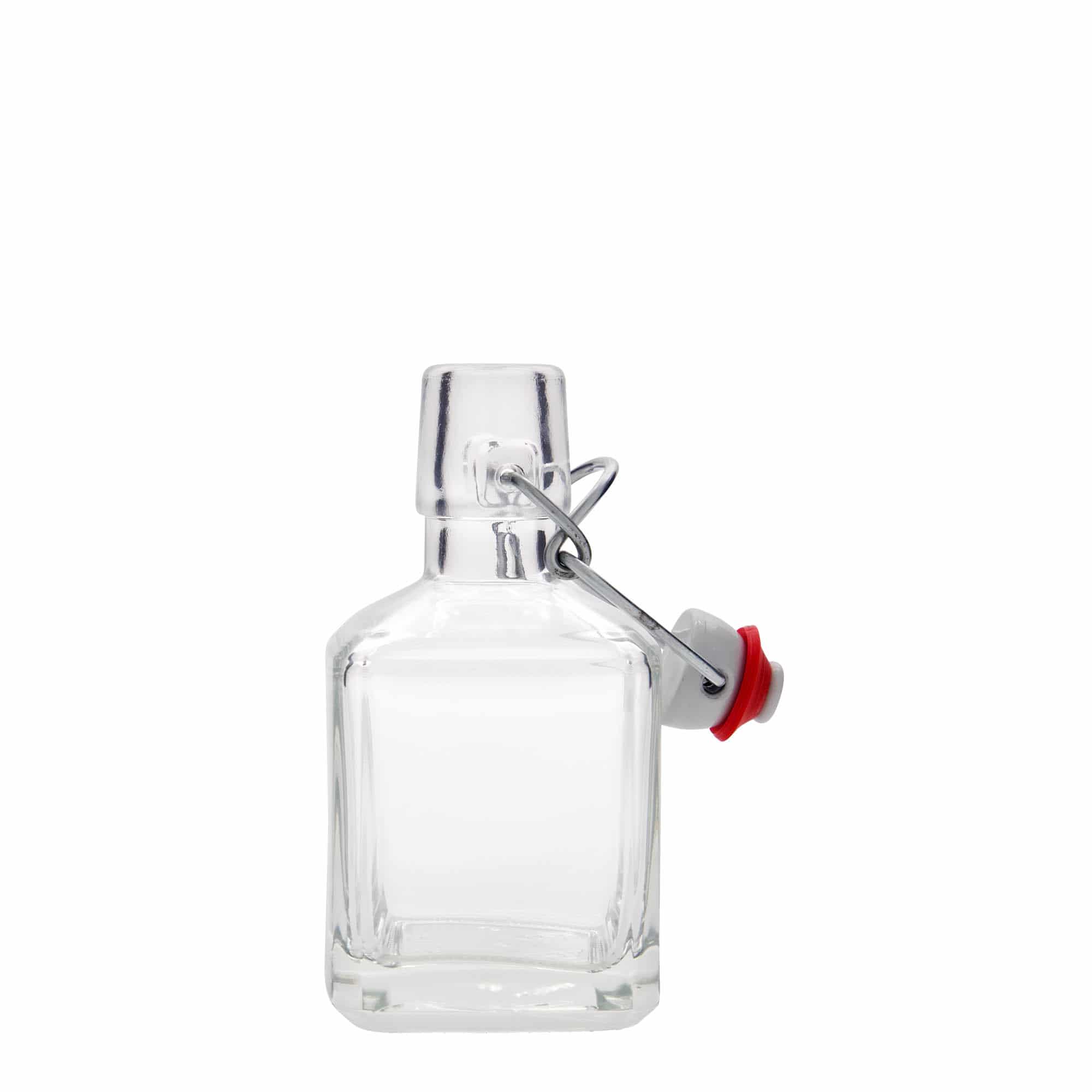 200 ml glass bottle 'Kubica', square, opening: swing top closure