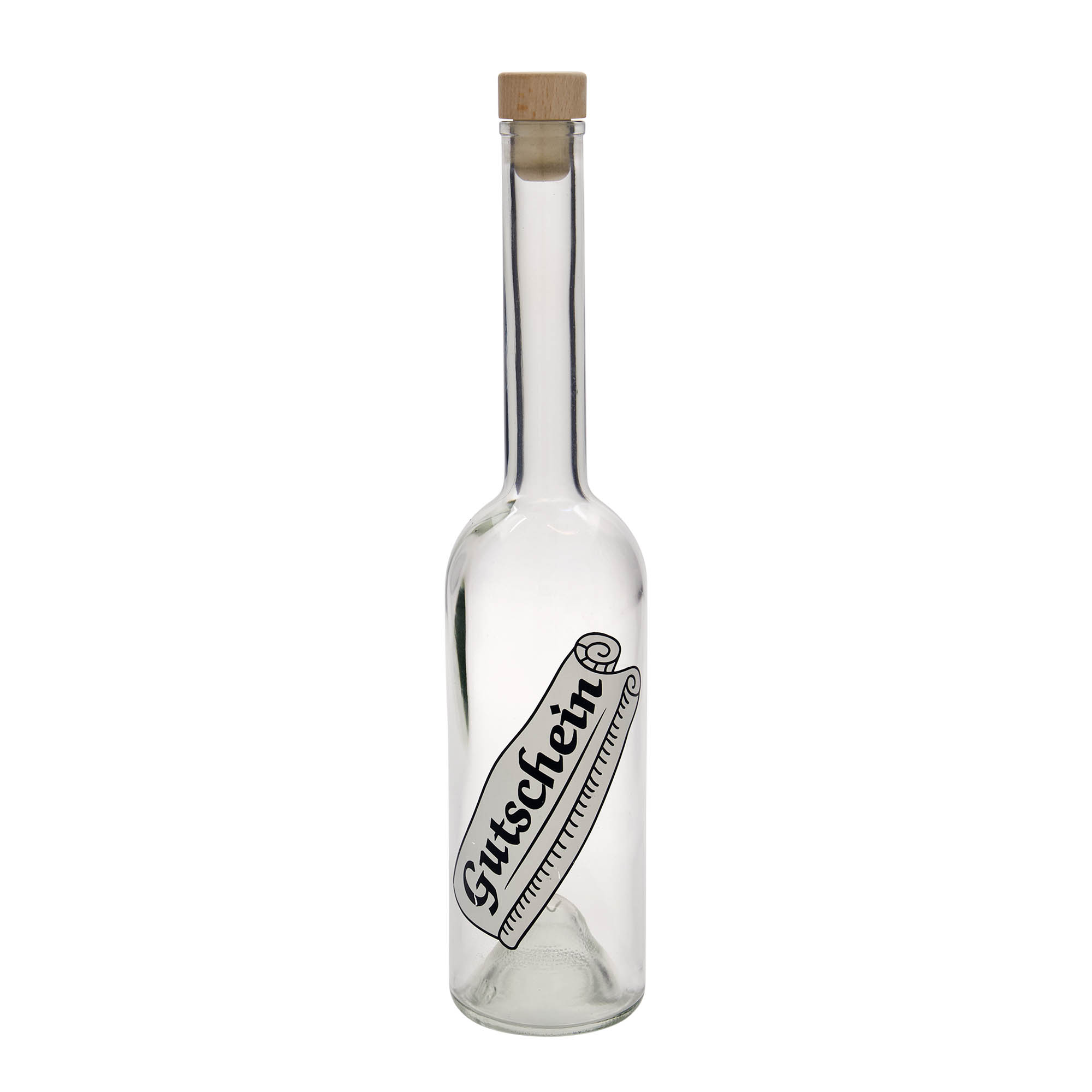 500 ml glass bottle 'Opera', design: voucher, opening: cork 500 ml glass bottle 'Opera', design: voucher, opening: cork