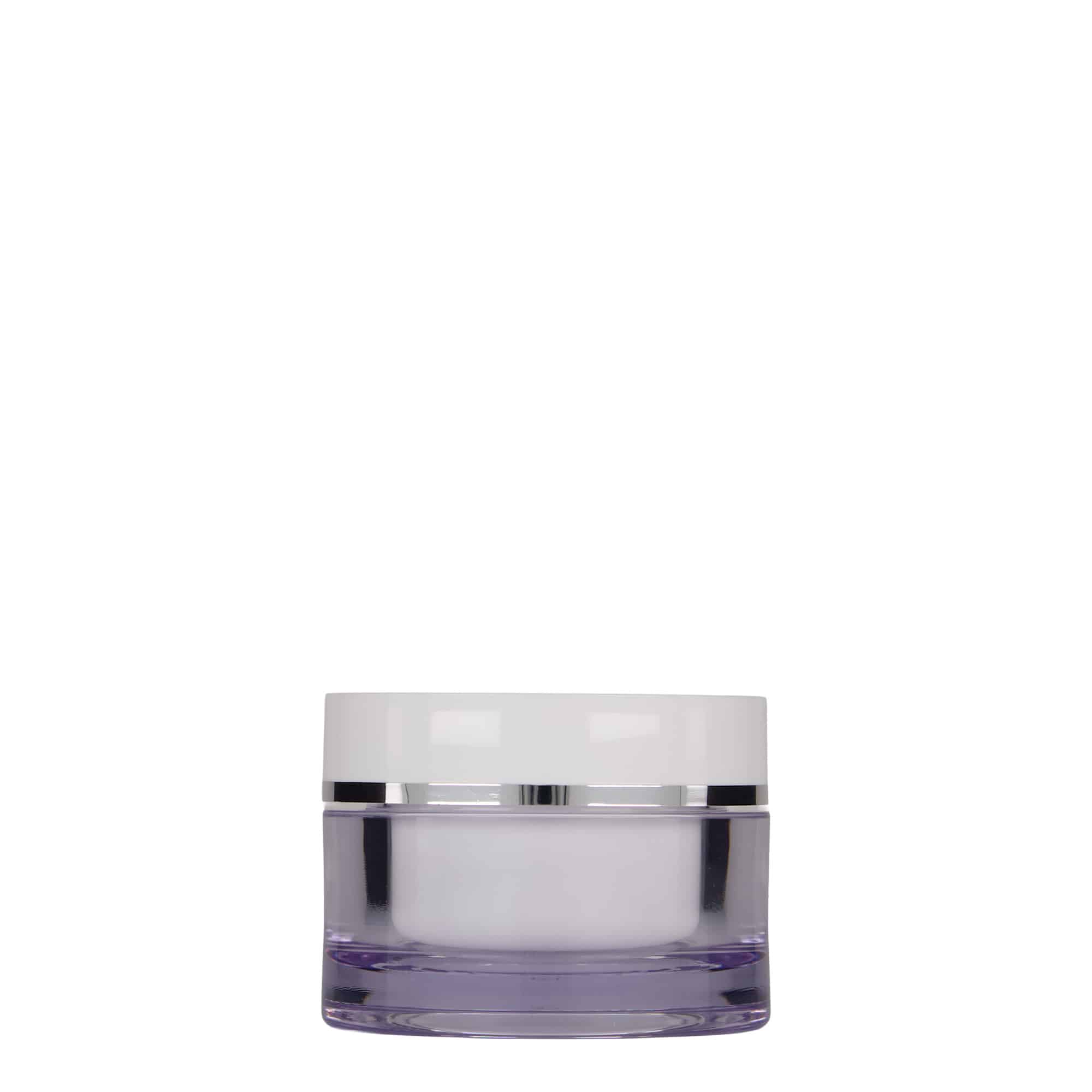 50 ml jar, SAN plastic, white, opening: screw cap