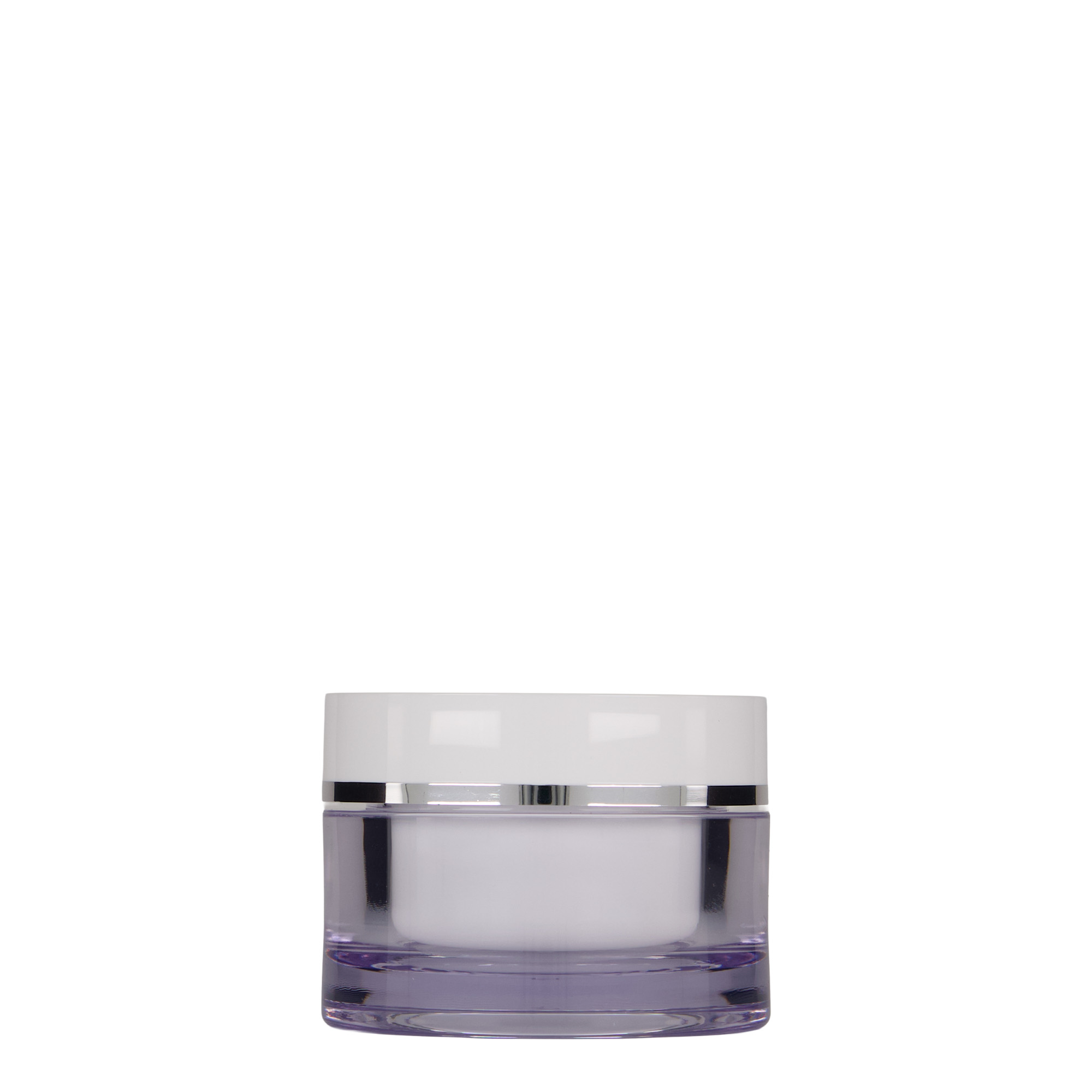 50 ml jar, SAN plastic, white, opening: screw cap 50 ml jar, SAN plastic, white, opening: screw cap