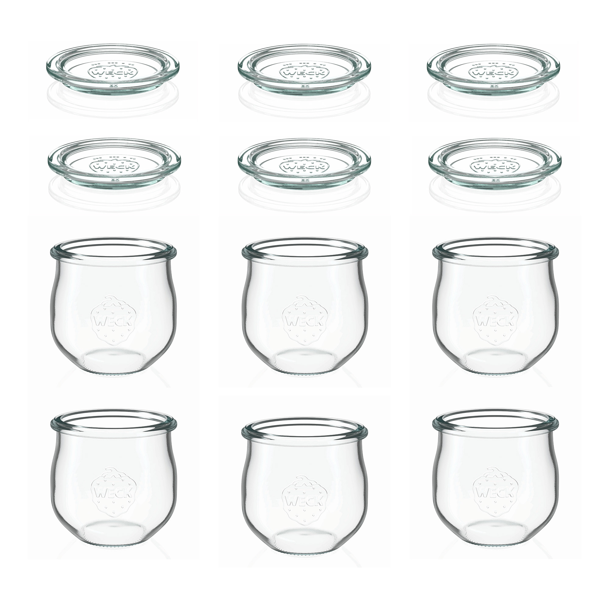 6x 370 ml WECK tulip jar with glass lid RR 80