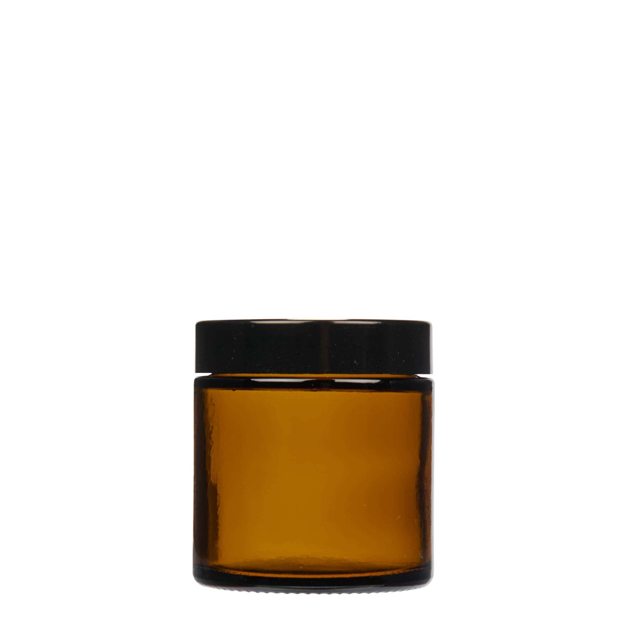 120 ml jar ‘Brown Line’, glass, brown, opening: screw cap