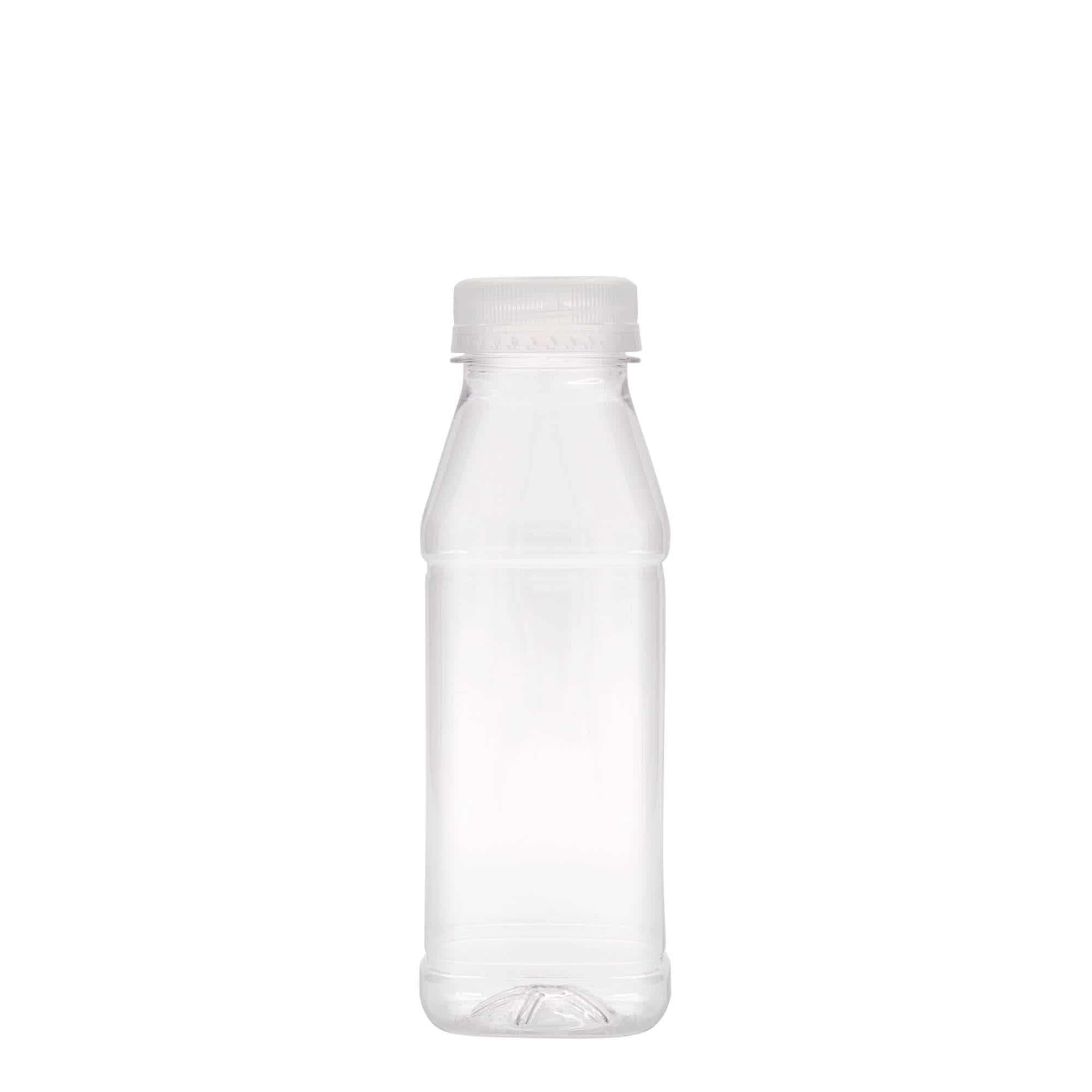 330 ml PET bottle 'Milk and Juice Carré', square, plastic, closure: 38 mm