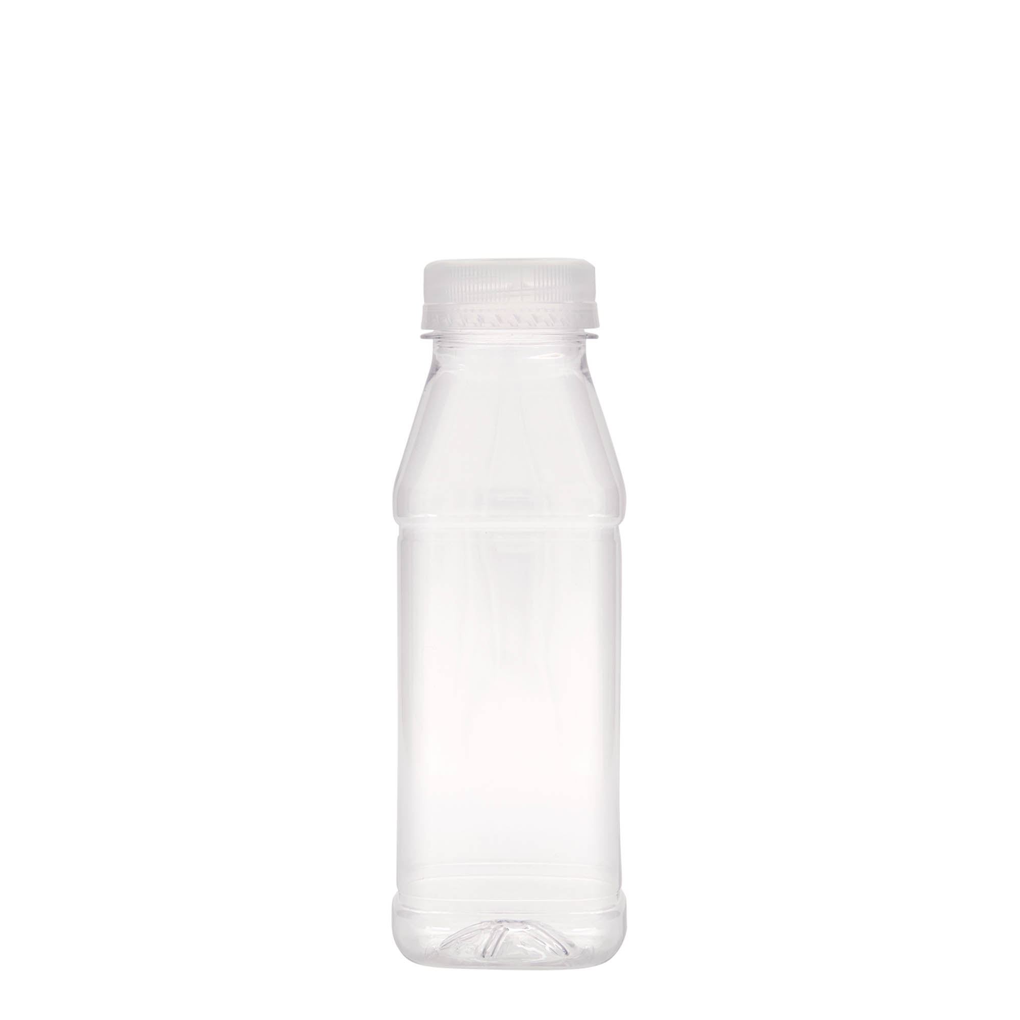 330 ml PET bottle 'Milk and Juice Carré', square, plastic, opening: 38 mm 330 ml PET bottle 'Milk and Juice Carré', square, plastic, opening: 38 mm