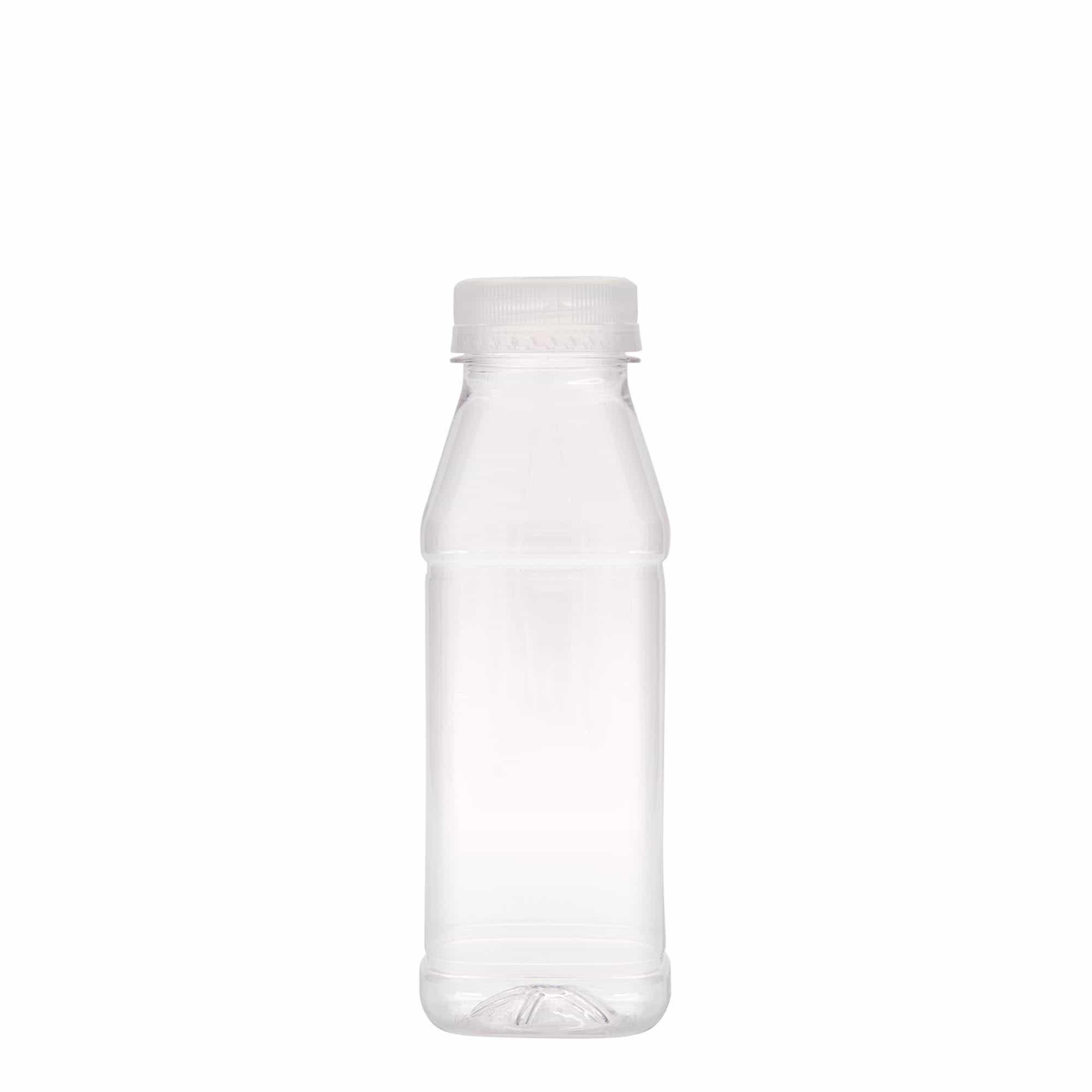 330 ml PET bottle 'Milk and Juice Carré', square, plastic, opening: 38 mm