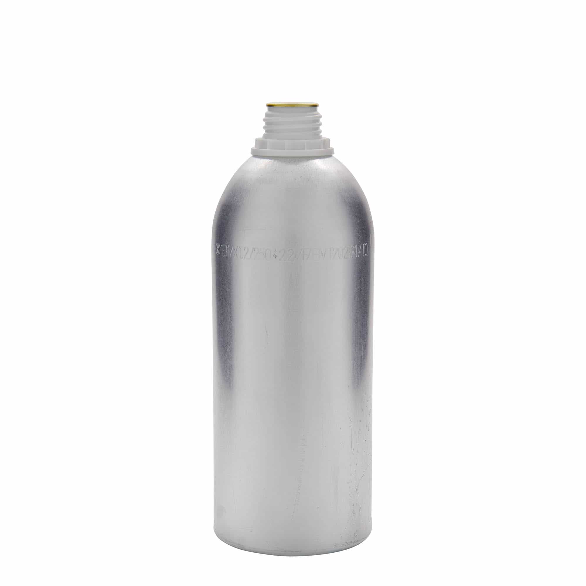 1100 ml aluminium bottle, metal, silver, closure: DIN 32