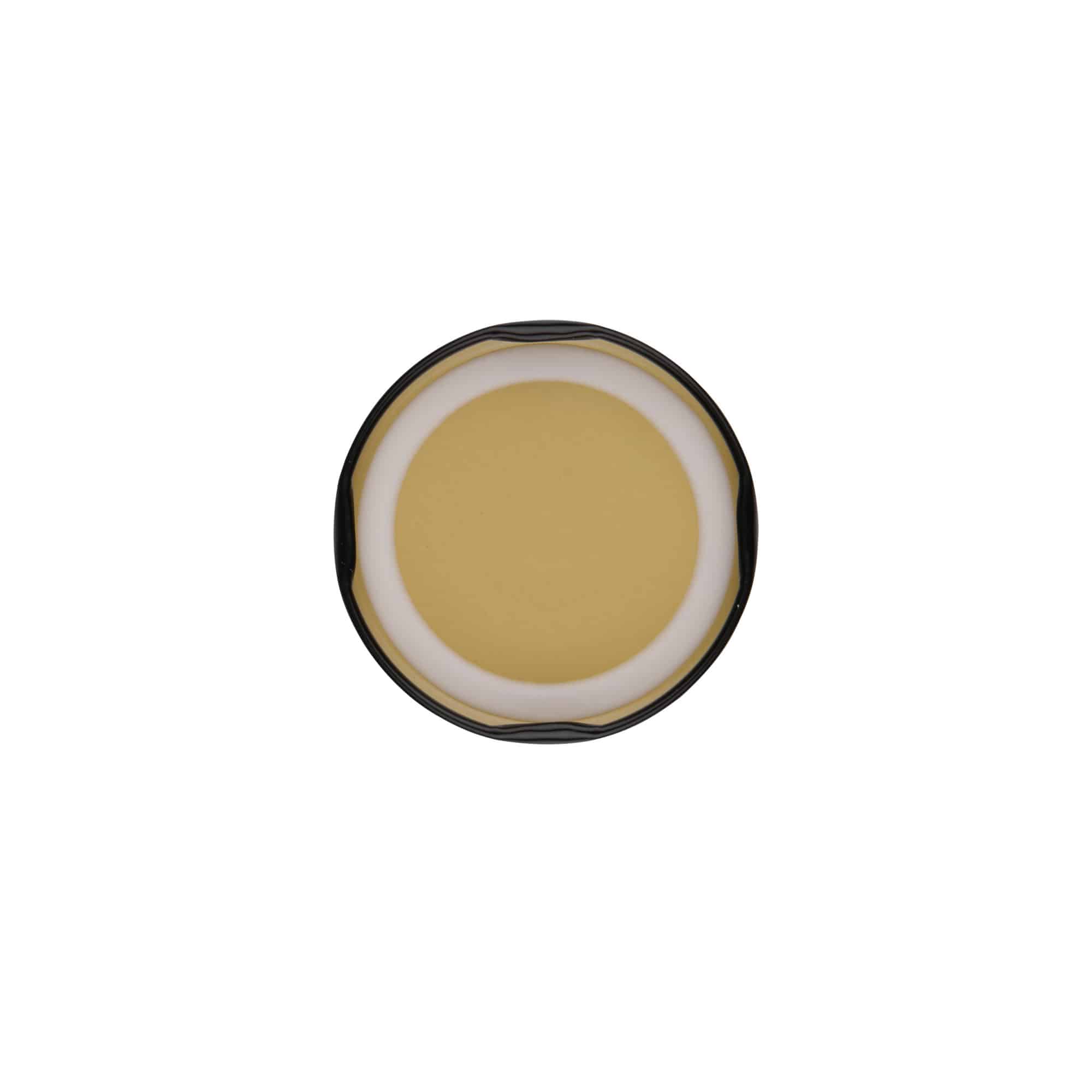 Twist-off lid, tinplate, black, for opening: TO 58 Twist-off lid, tinplate, black, for opening: TO 58