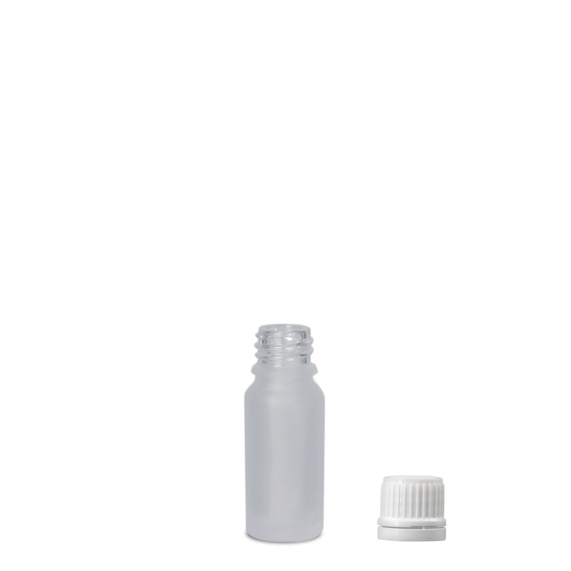 10 ml medicine bottle, glass, frosted, opening: DIN 18
