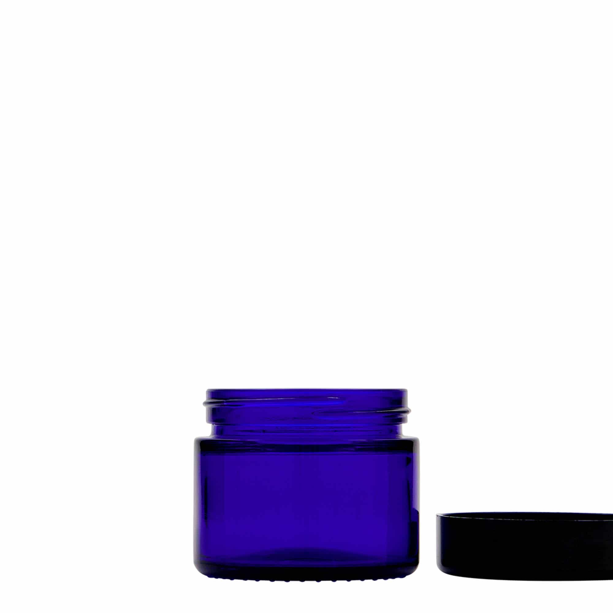 50 ml cosmetic jar 'Blue Edition', glass, royal blue, closure: screw cap