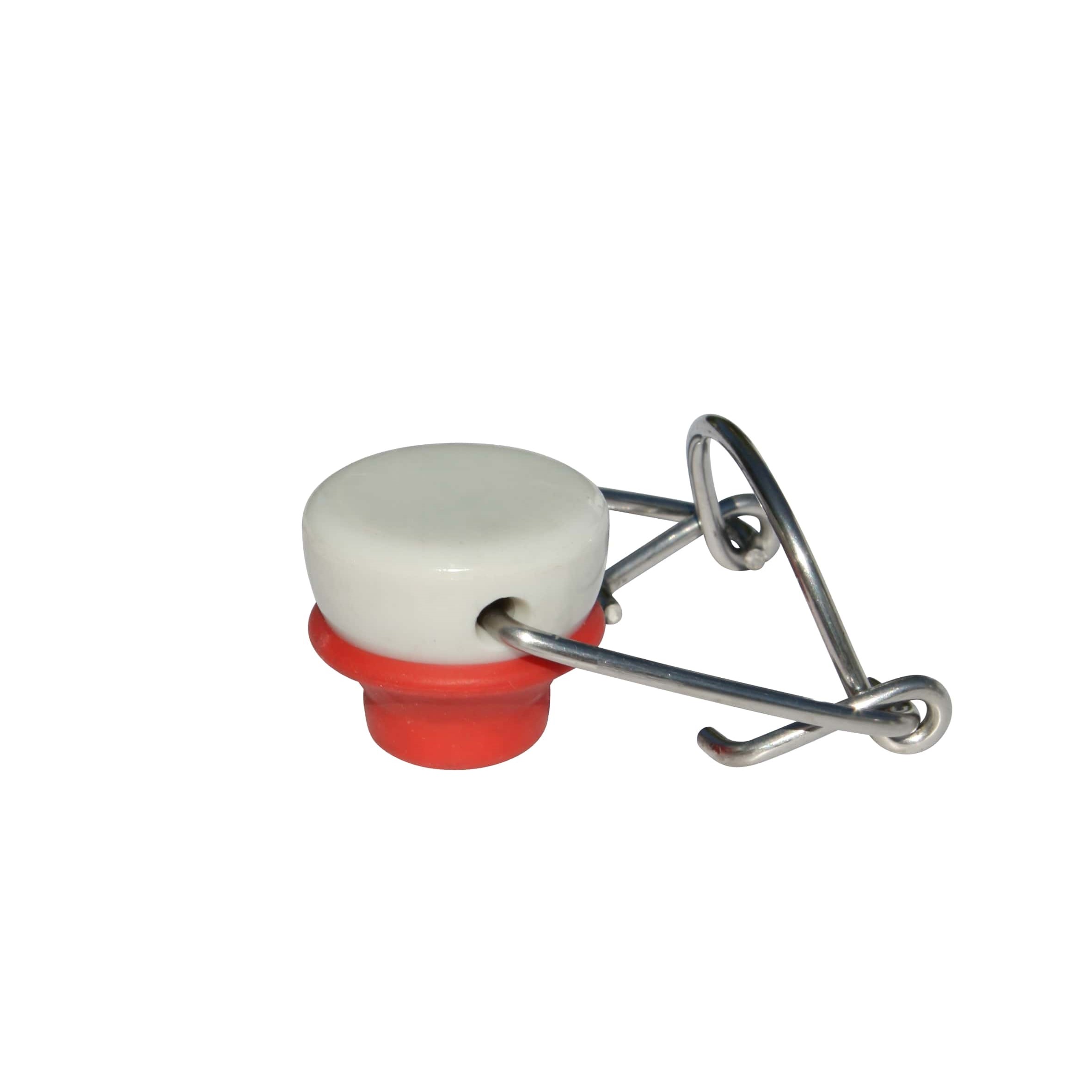 Toggle clasp special size, plastic, red-white Toggle clasp special size, plastic, red-white