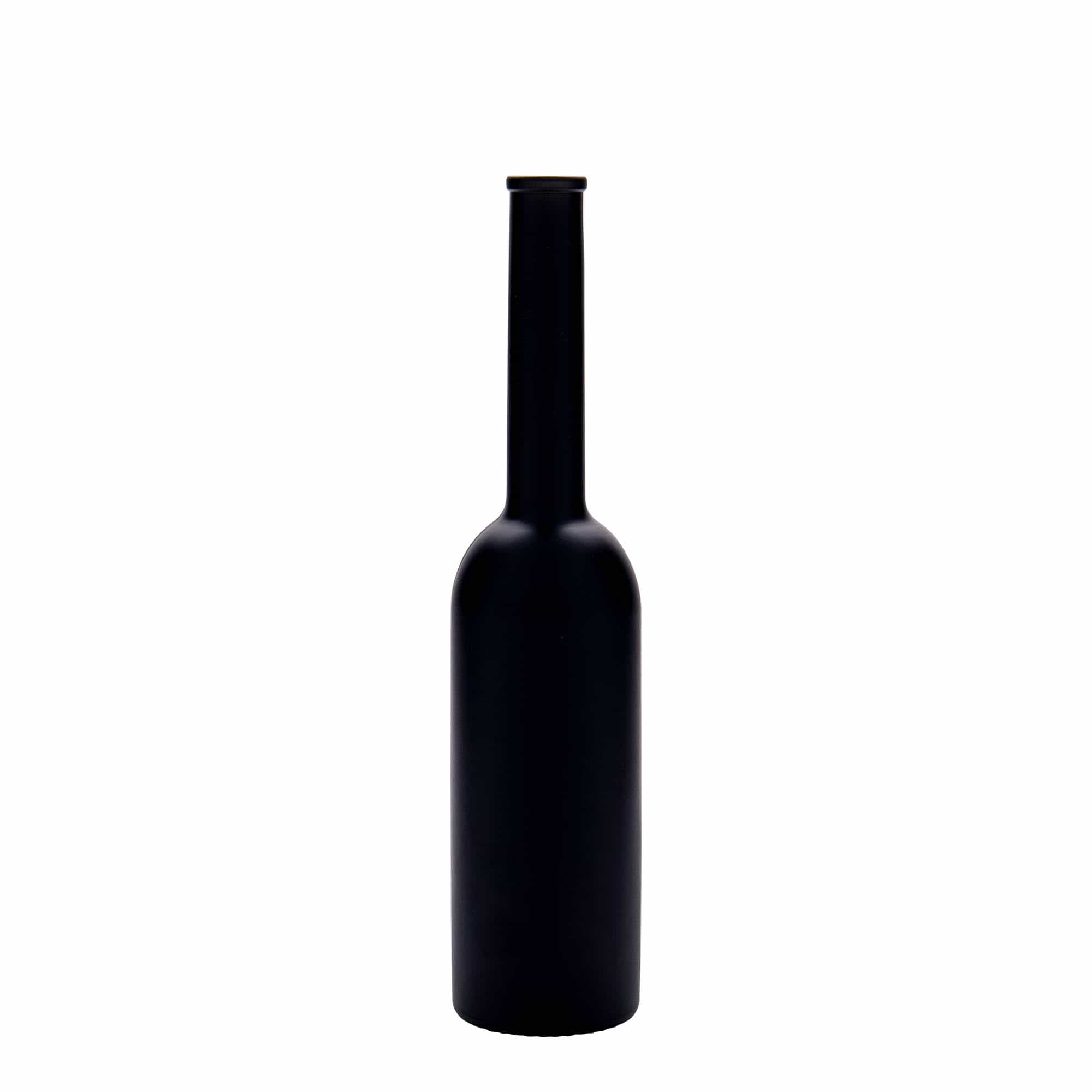 200 ml glass bottle ‘Opera’, black, opening: cork