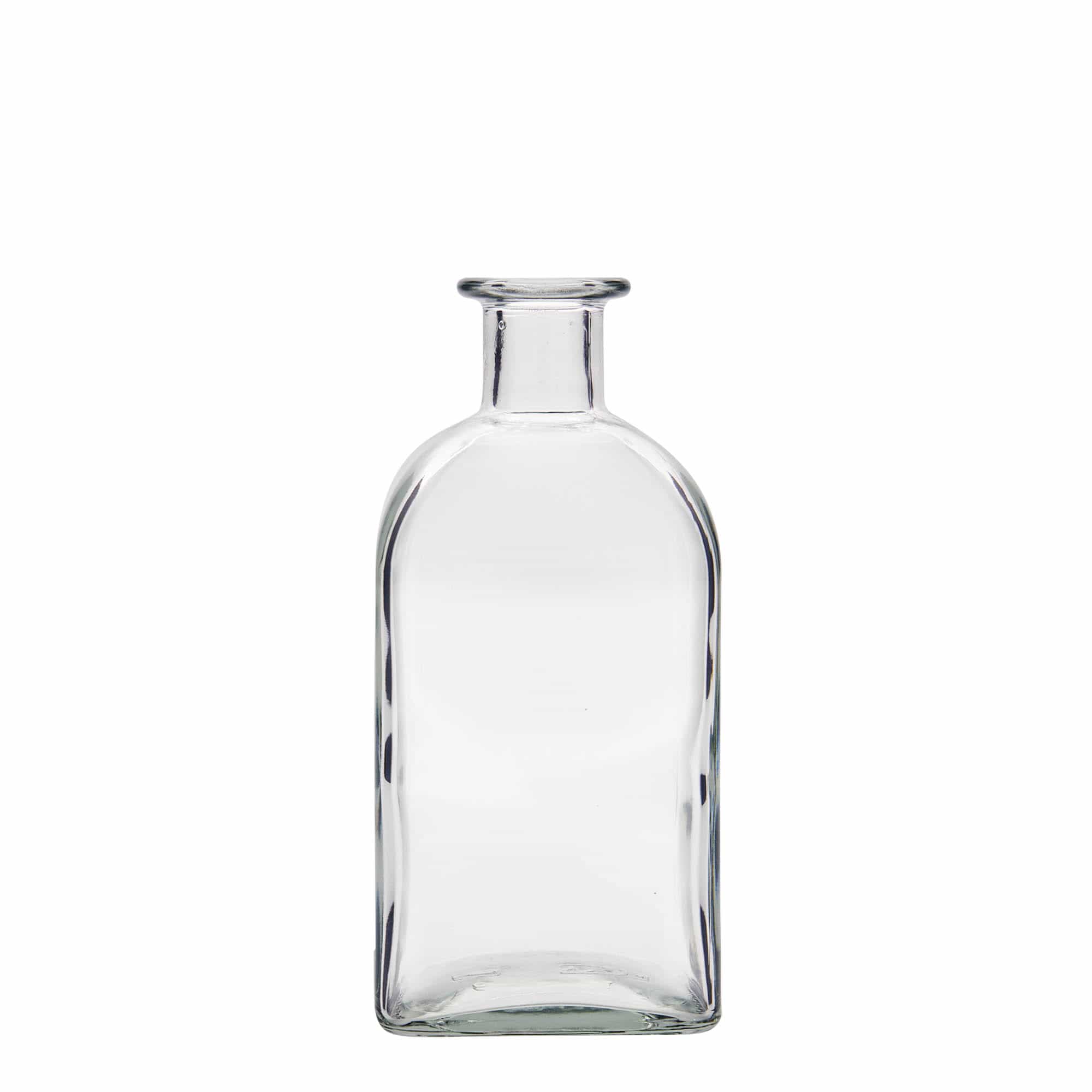 500 ml glass bottle Apotheker Carré, square, opening: cork