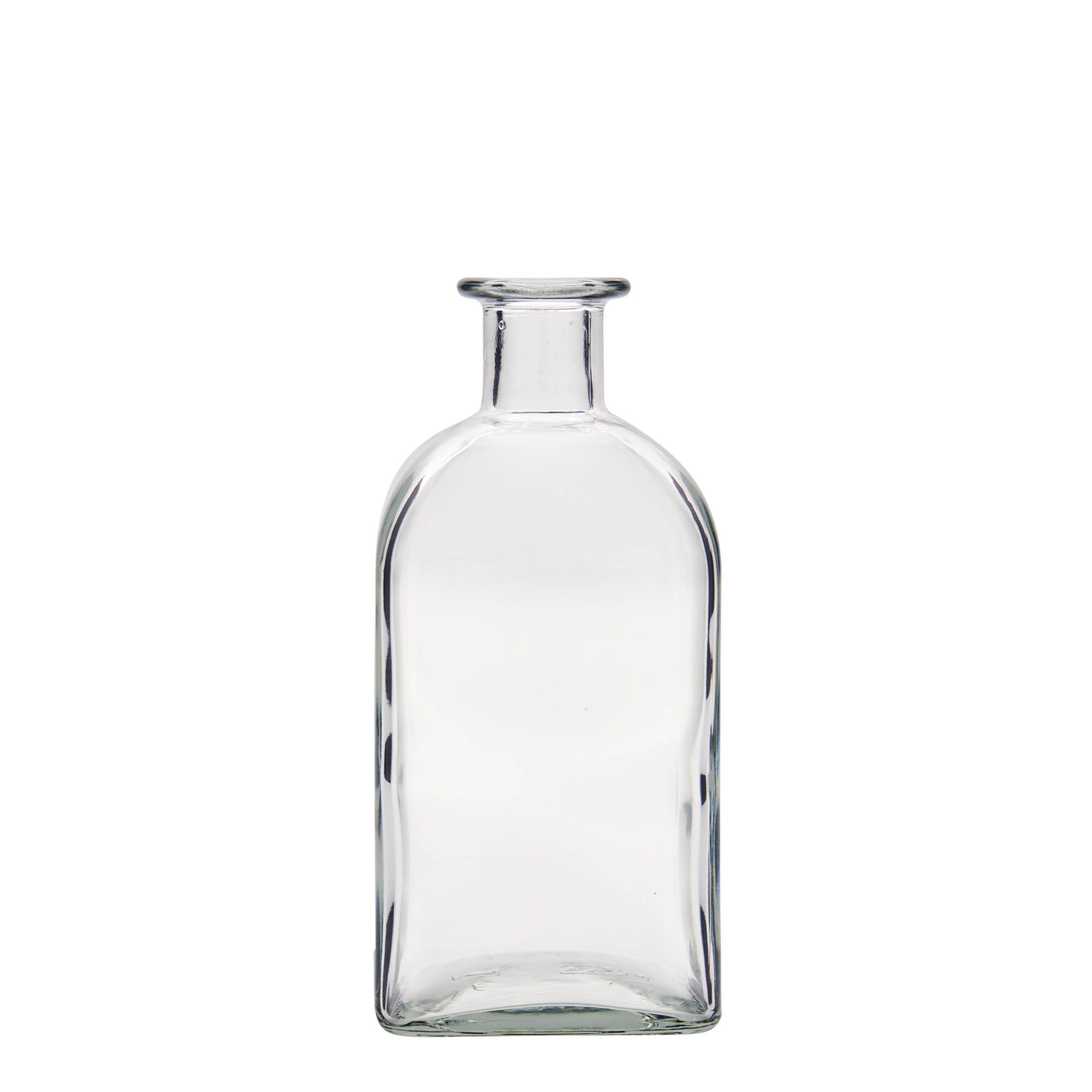 500 ml glass bottle Apotheker Carré, square, opening: cork