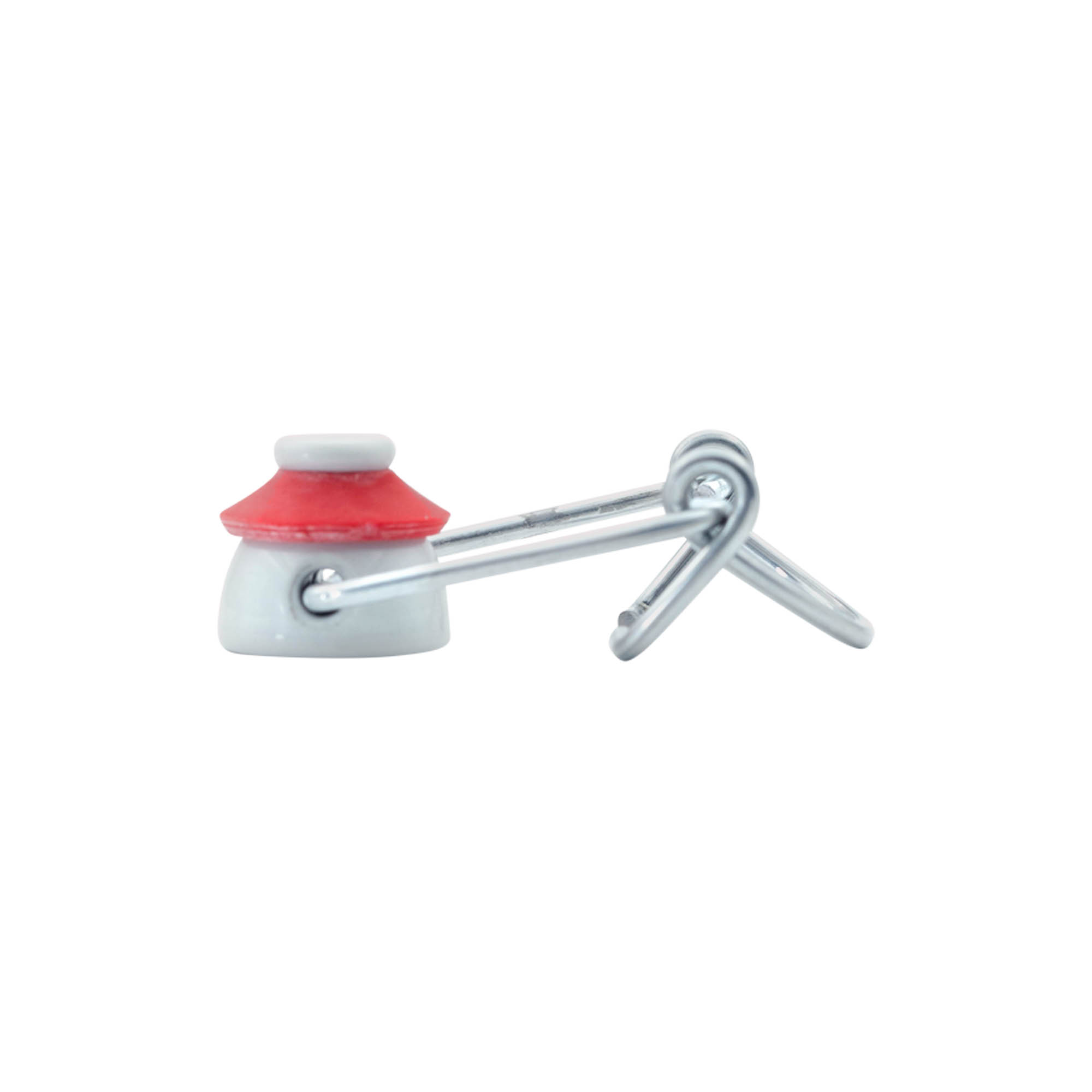 Standard clamp closure, plastic, red-white Standard clamp closure, plastic, red-white