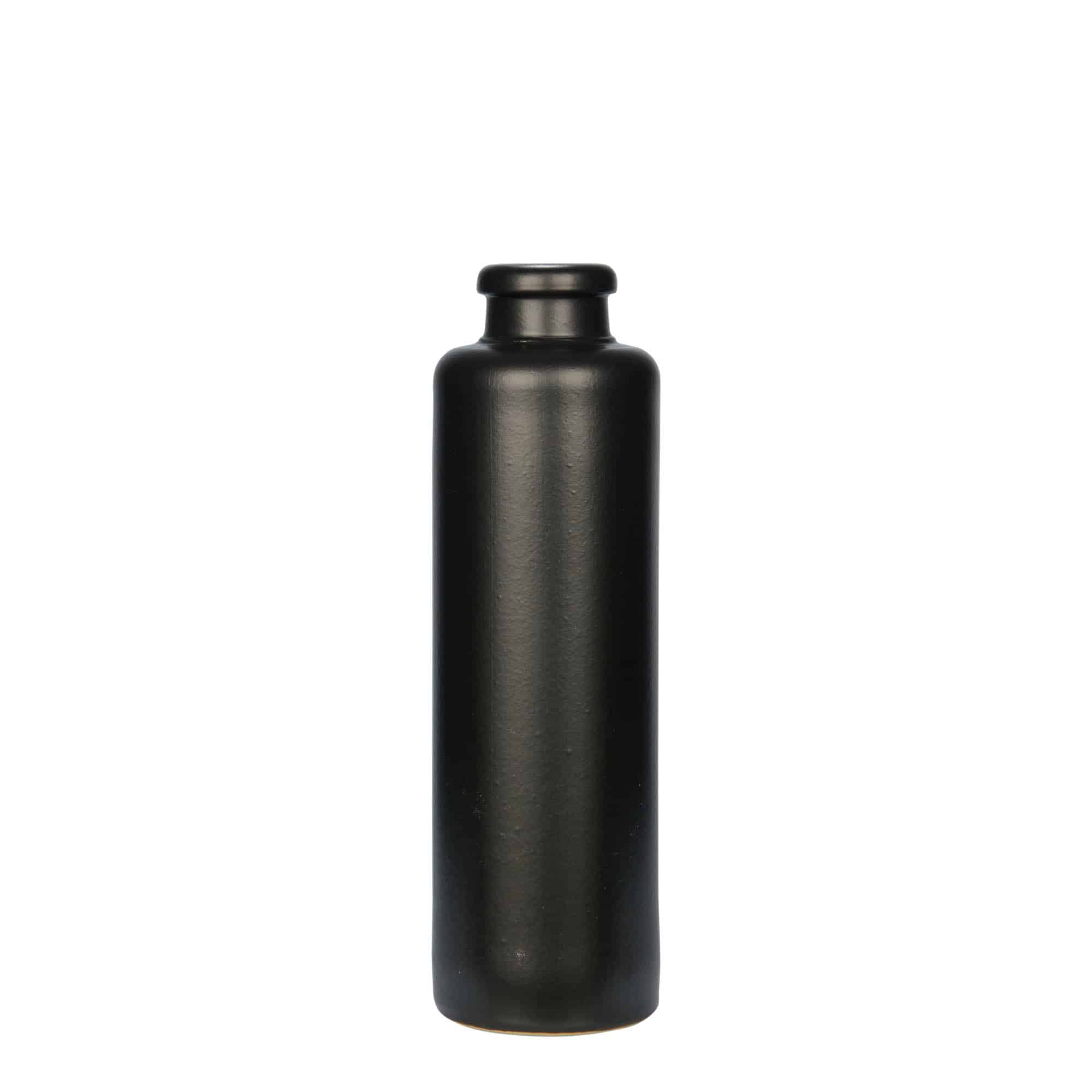 200 ml clay jug, stoneware, black, opening: cork