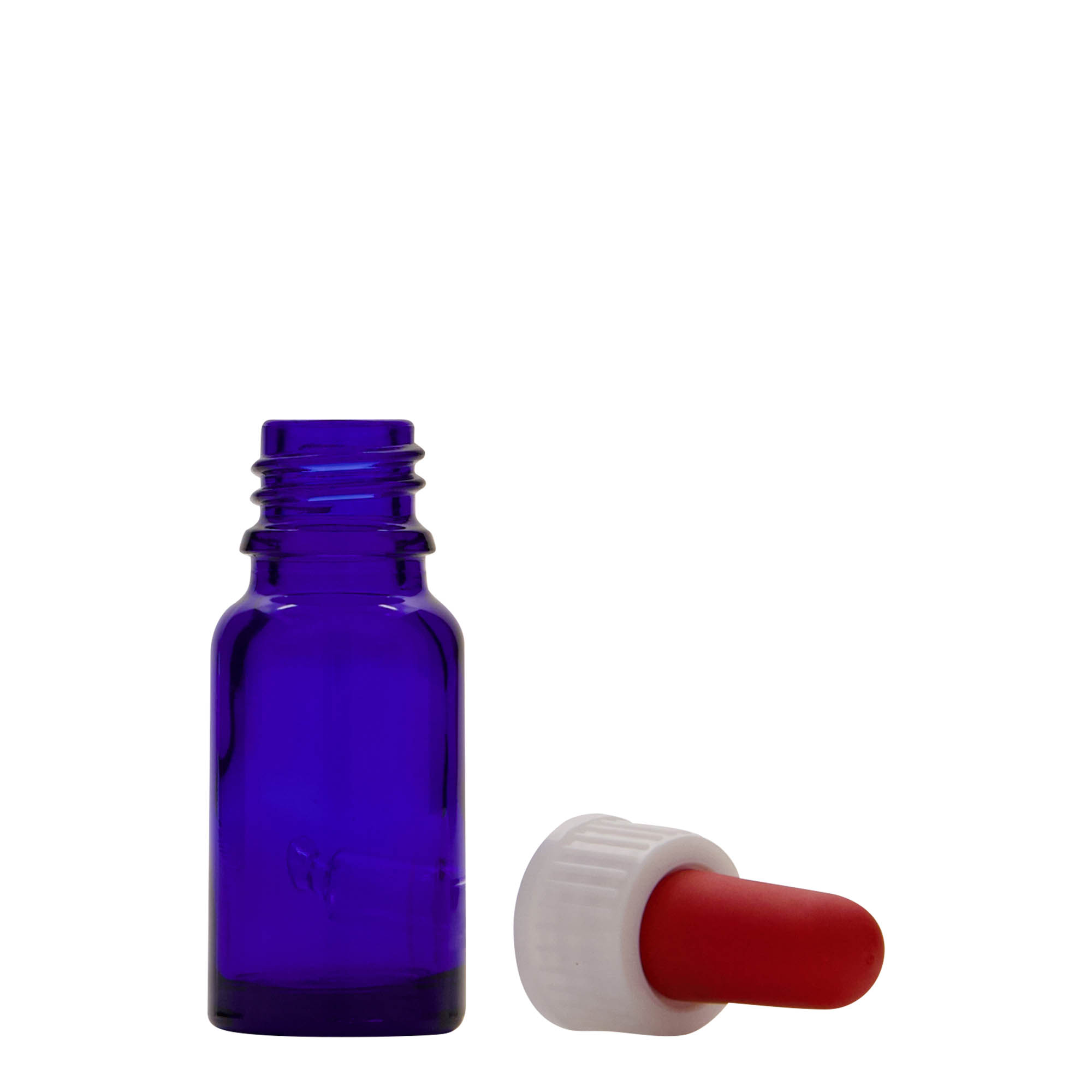 10 ml pipette bottle medicine, glass, royal blue-red, opening: DIN 18 10 ml pipette bottle medicine, glass, royal blue-red, opening: DIN 18