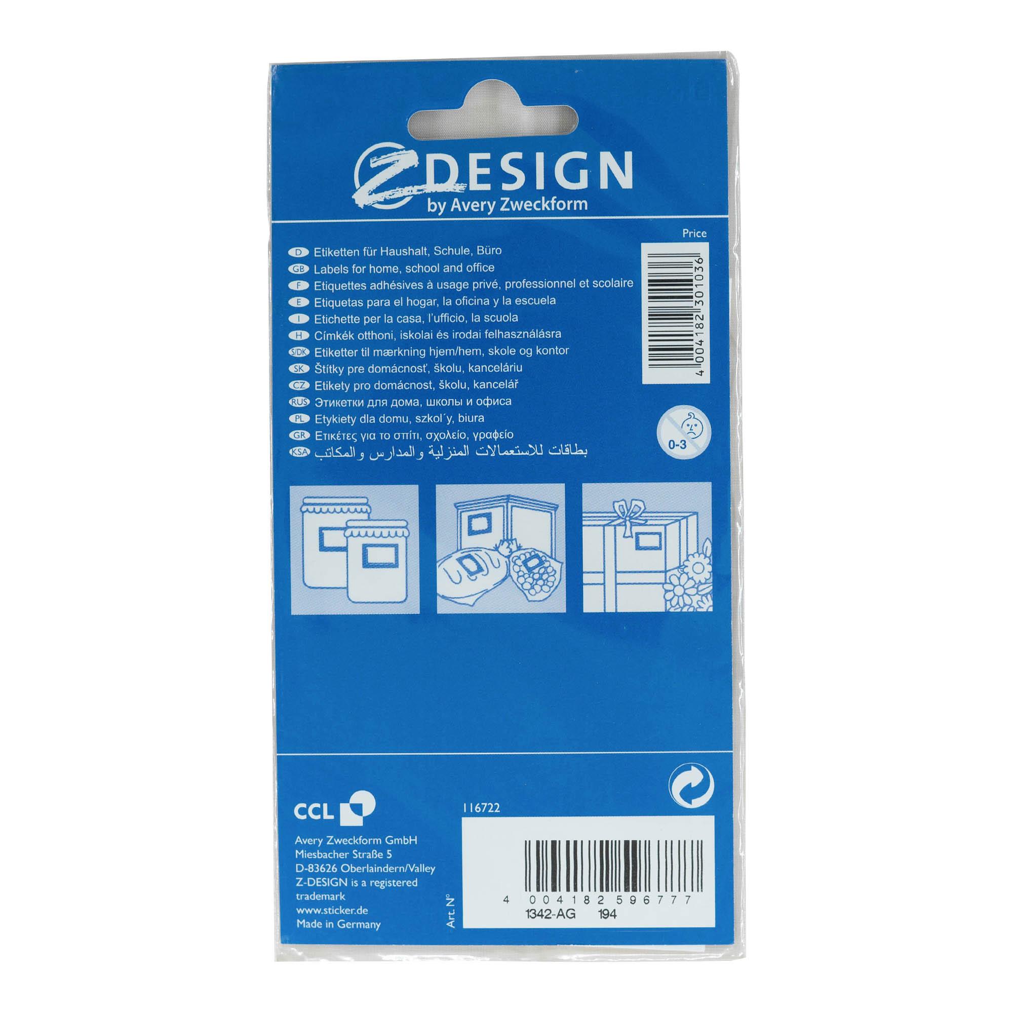 Zweckform Labels 'Fruit Basket', rectangular, paper, multicoloured