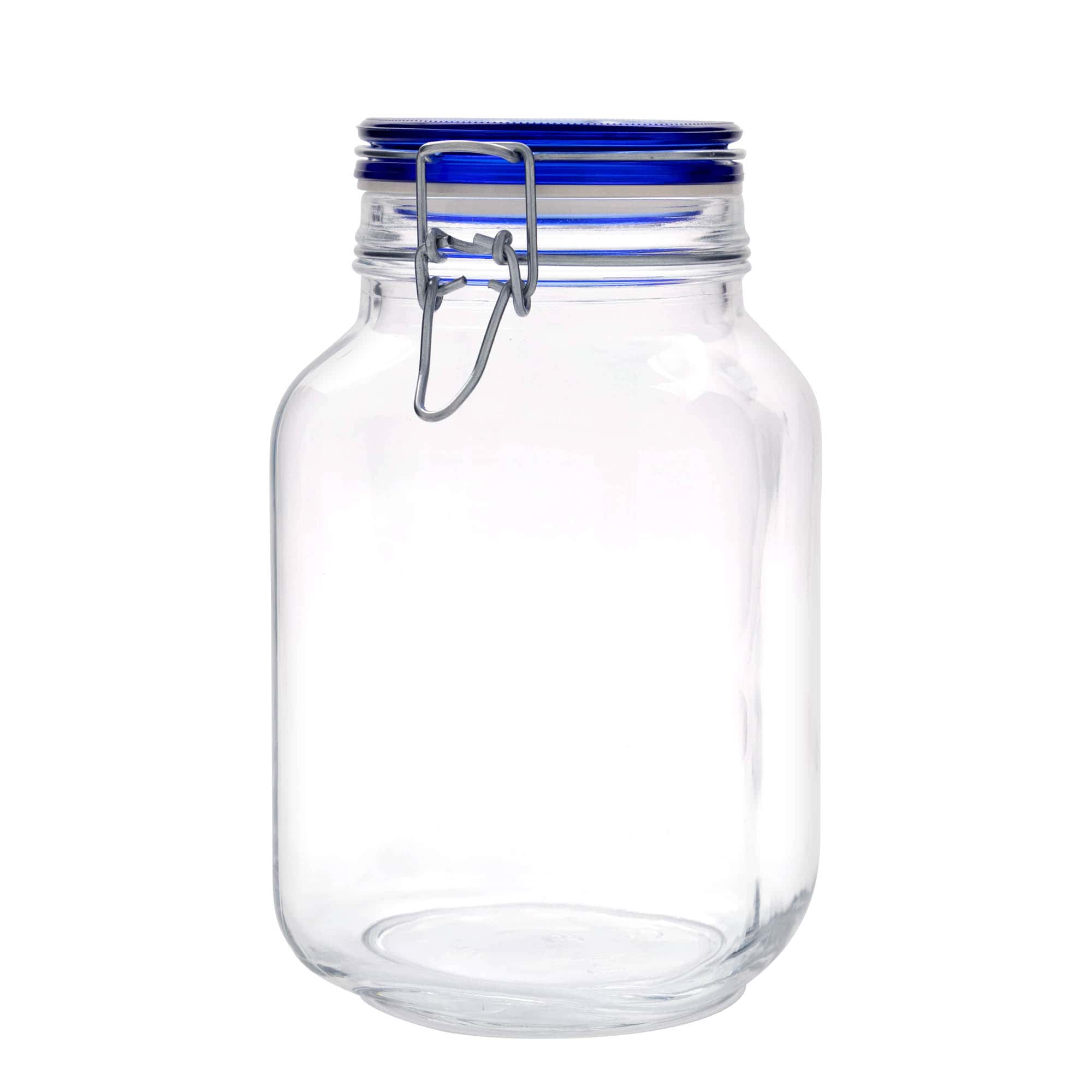 2,000 ml wire bail jar 'Fido' Blue Top, square, opening: wire bail closure 2,000 ml wire bail jar 'Fido' Blue Top, square, opening: wire bail closure