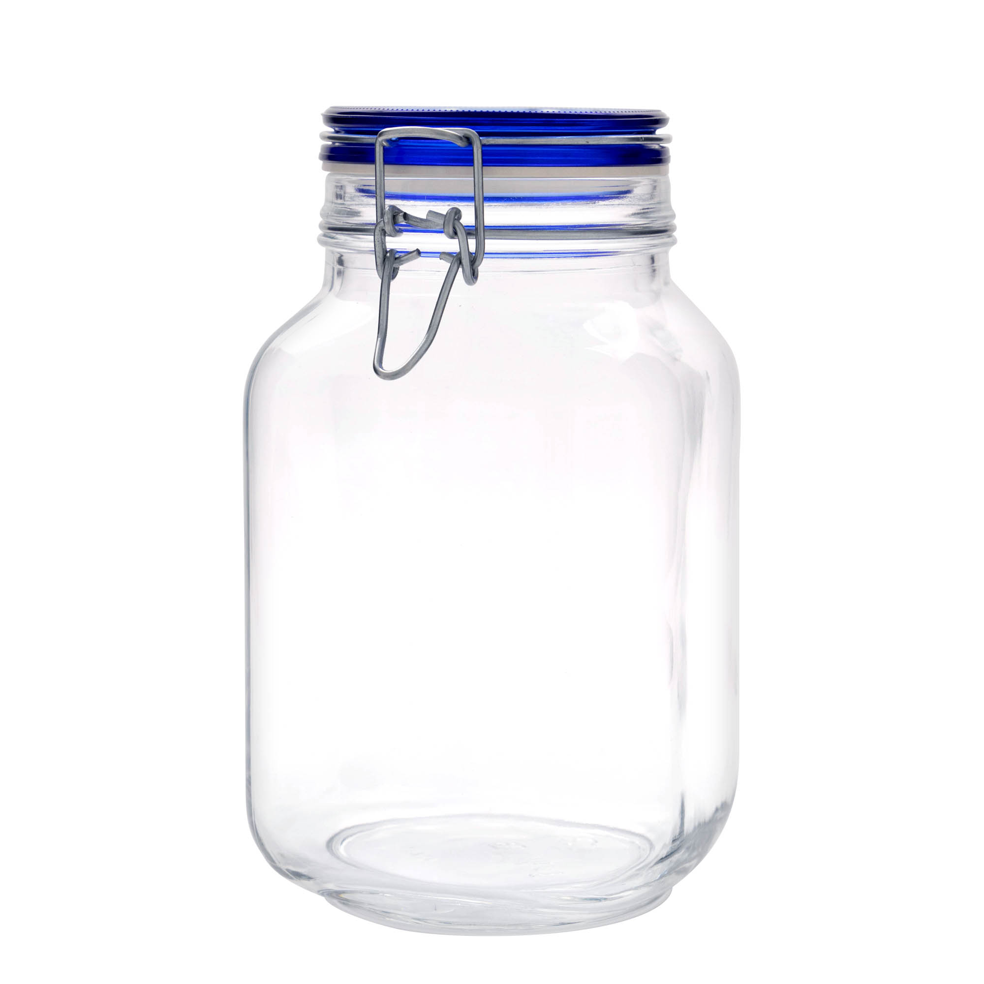 2,000 ml wire bail jar ‘Fido’ Blue Top, square, opening: wire bail closure