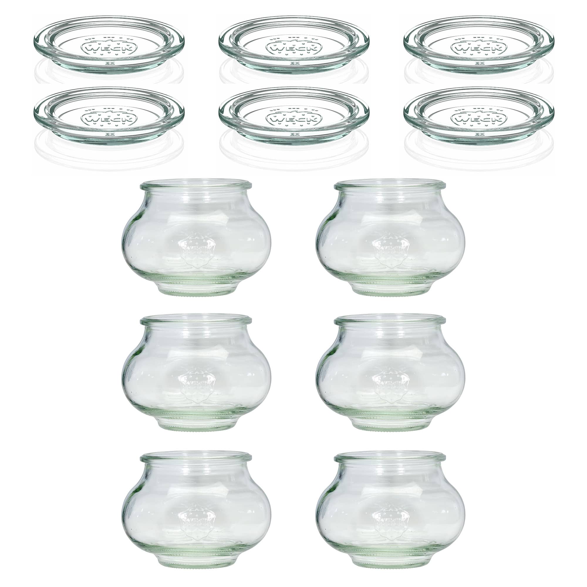 6x 560 ml WECK decorative jar with glass lid RR 80