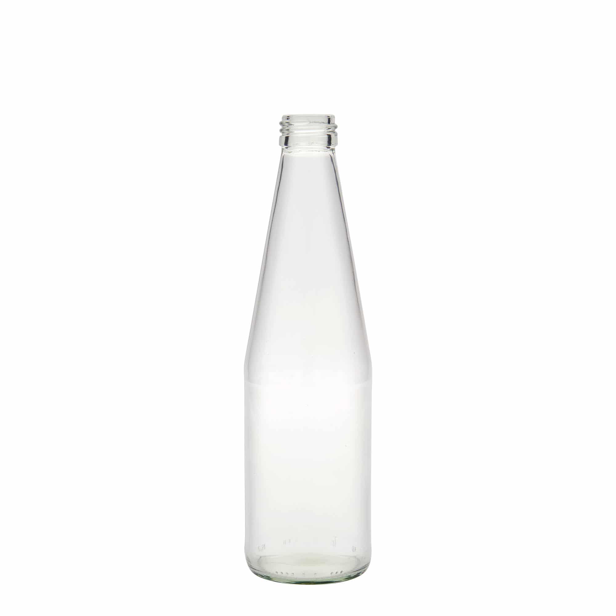 330 ml universal bottle carrot shape, glass, opening: PP 28