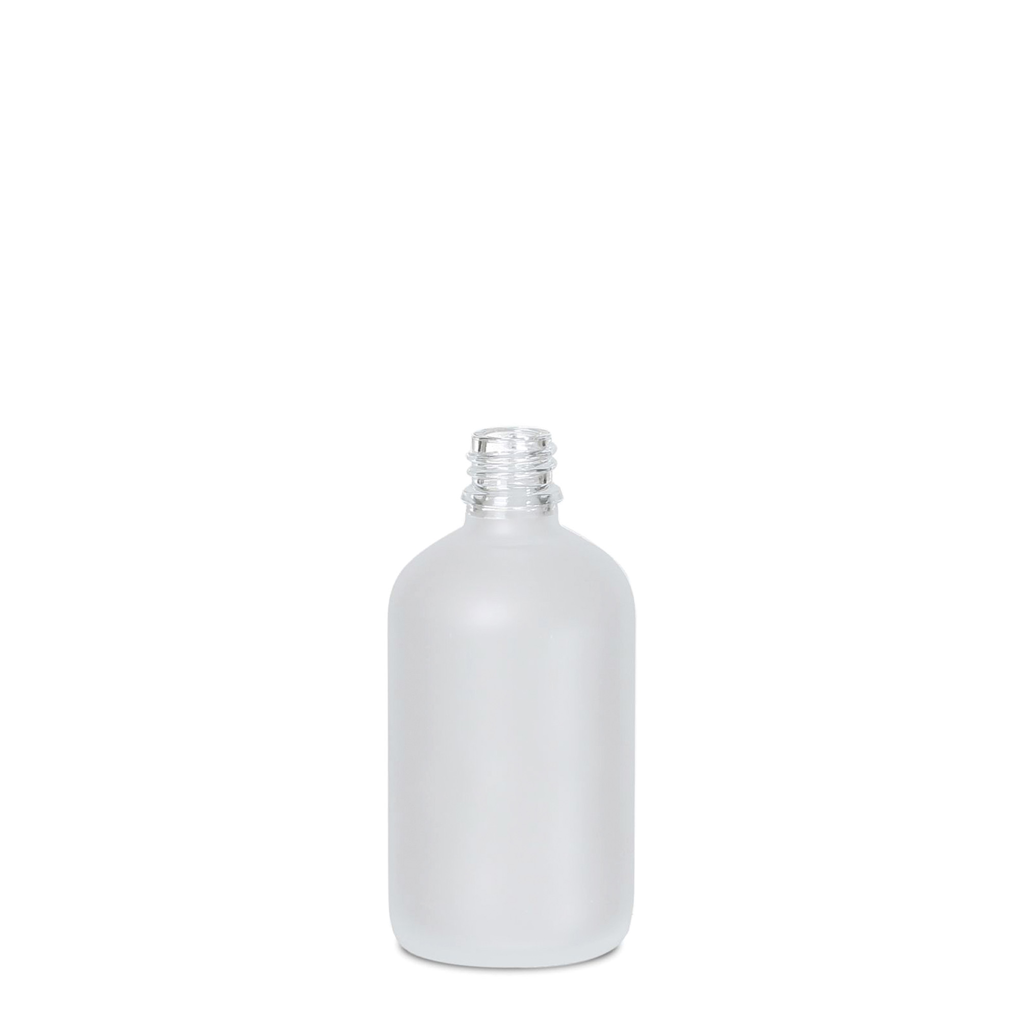 100 ml medical bottle, glass, frosted, opening: DIN 18