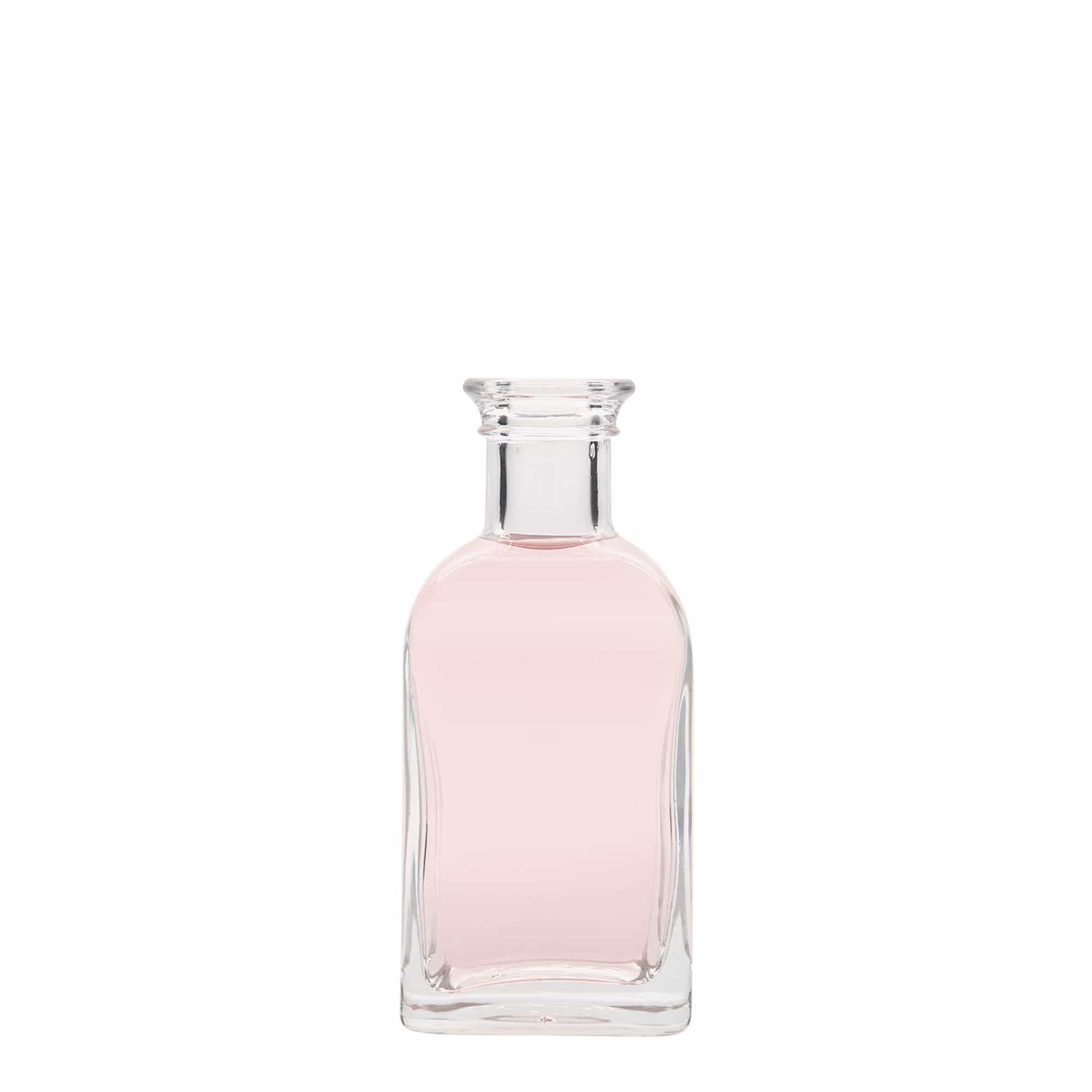 100 ml glass bottle Apothecary Carré, square, opening: cork