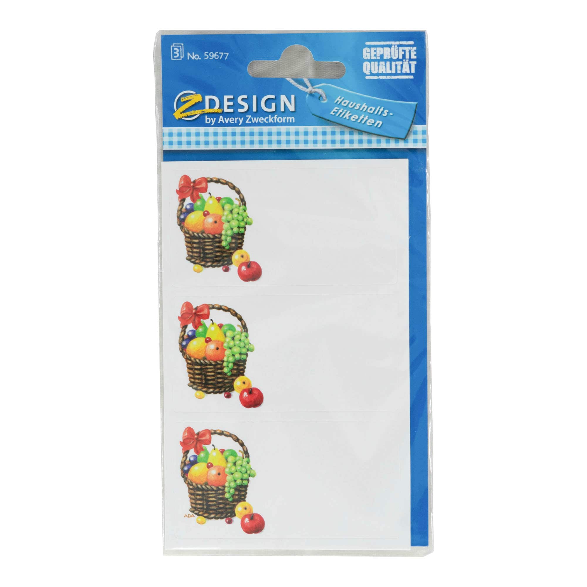 Zweckform Labels 'Fruit Basket', rectangular, paper, multicoloured