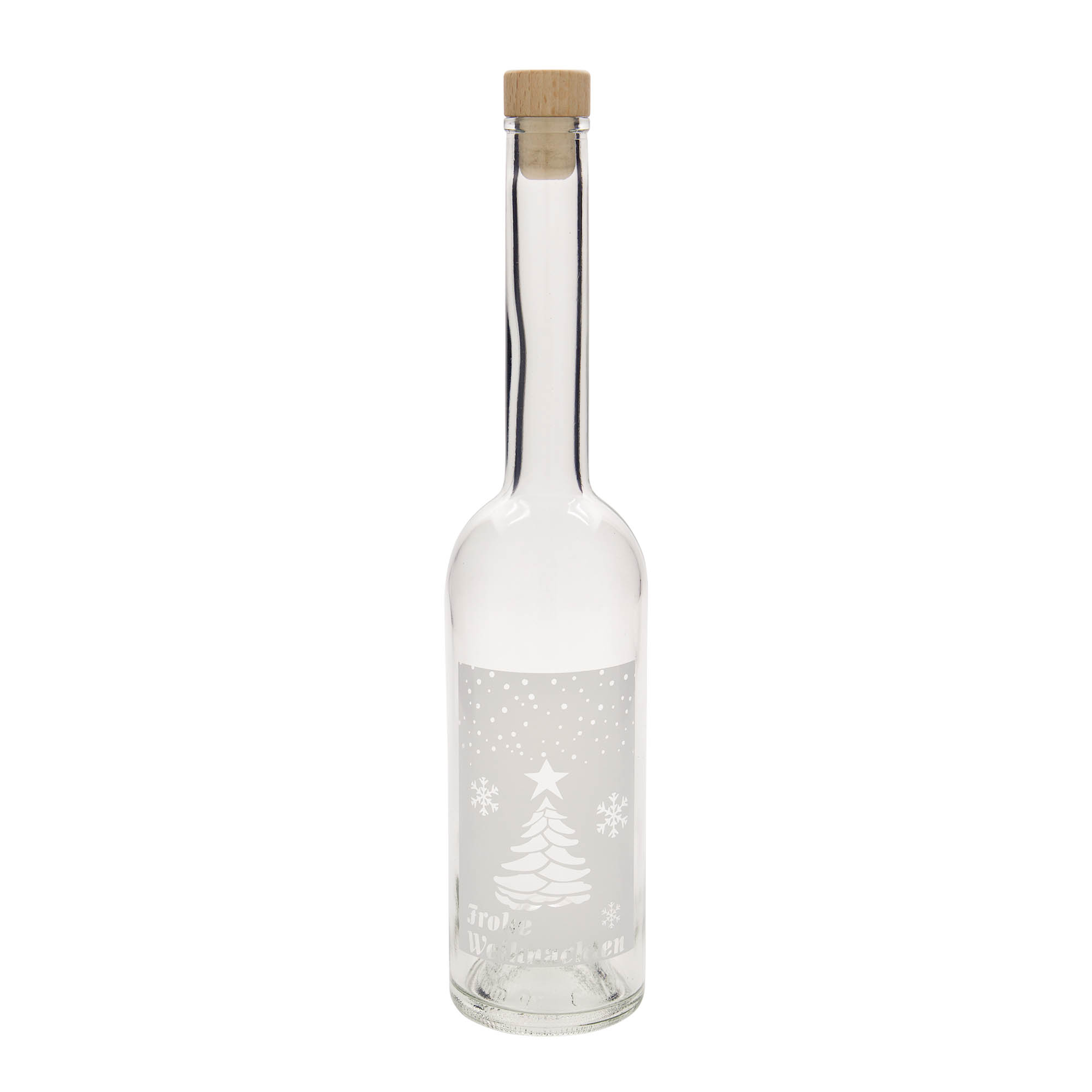 500 ml glass bottle 'Opera', design: White Christmas, opening: cork 500 ml glass bottle 'Opera', design: White Christmas, opening: cork