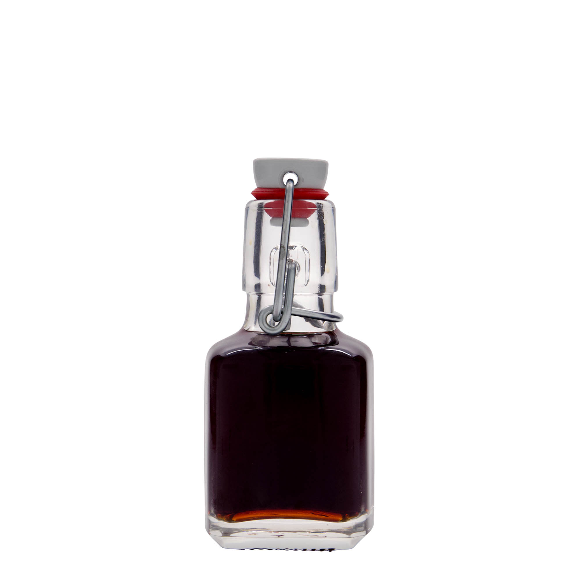 100 ml glass bottle 'Kubica', square, opening: swing top closure