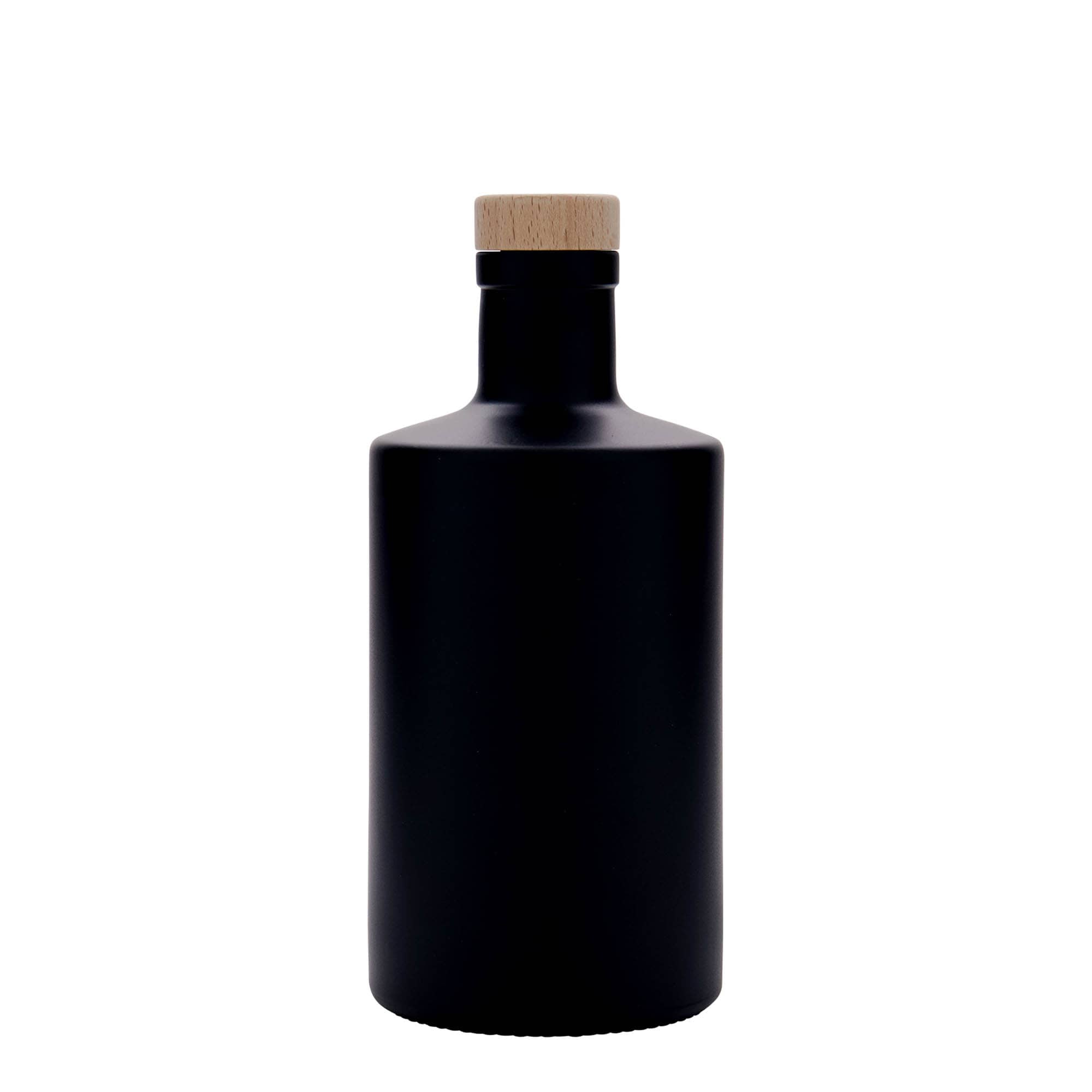 500 ml glass bottle 'Caroline', black, opening: cork