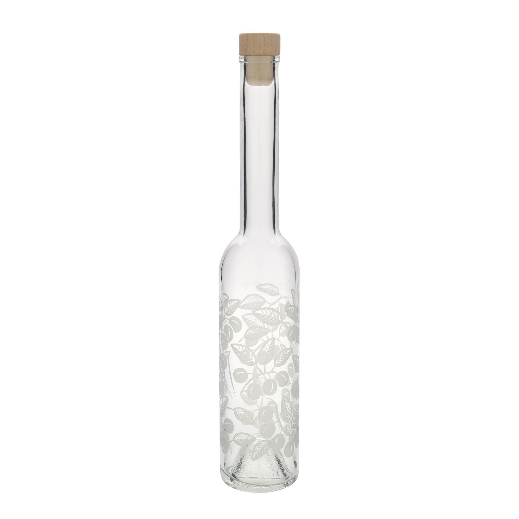 350 ml glass bottle 'Opera', design: Mirabelle plums, opening: cork 350 ml glass bottle 'Opera', design: Mirabelle plums, opening: cork