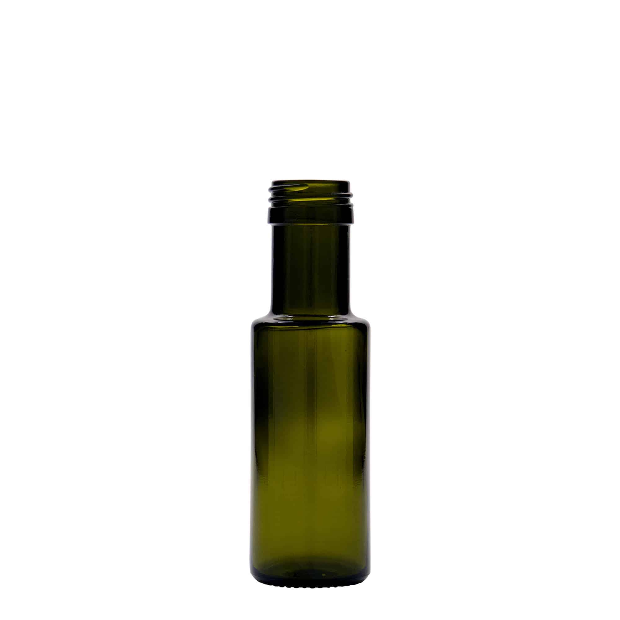 100 ml glass bottle 'Dorica', antique green, opening: PP 31.5