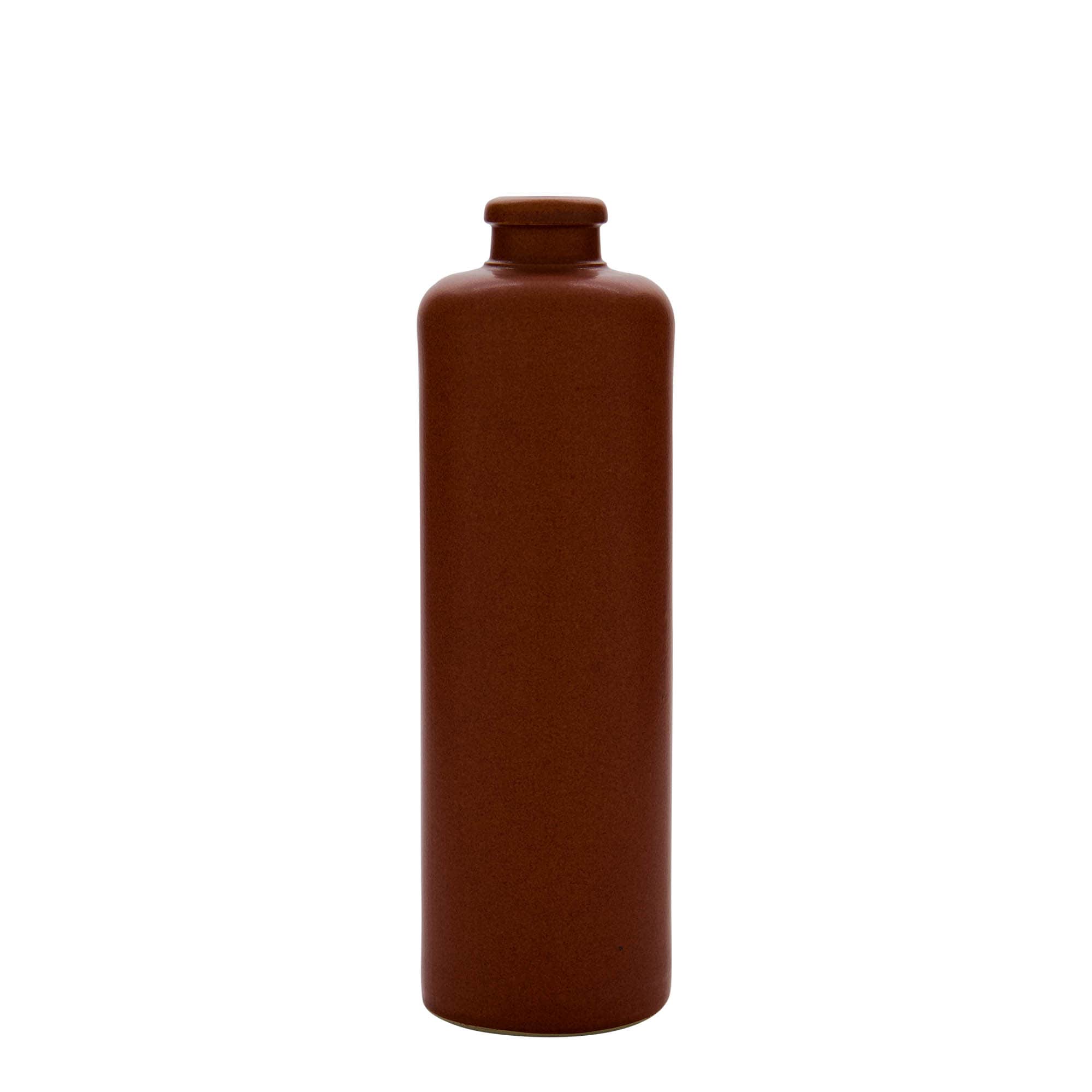500 ml earthenware jug, stoneware, red-brown, mouth: cork