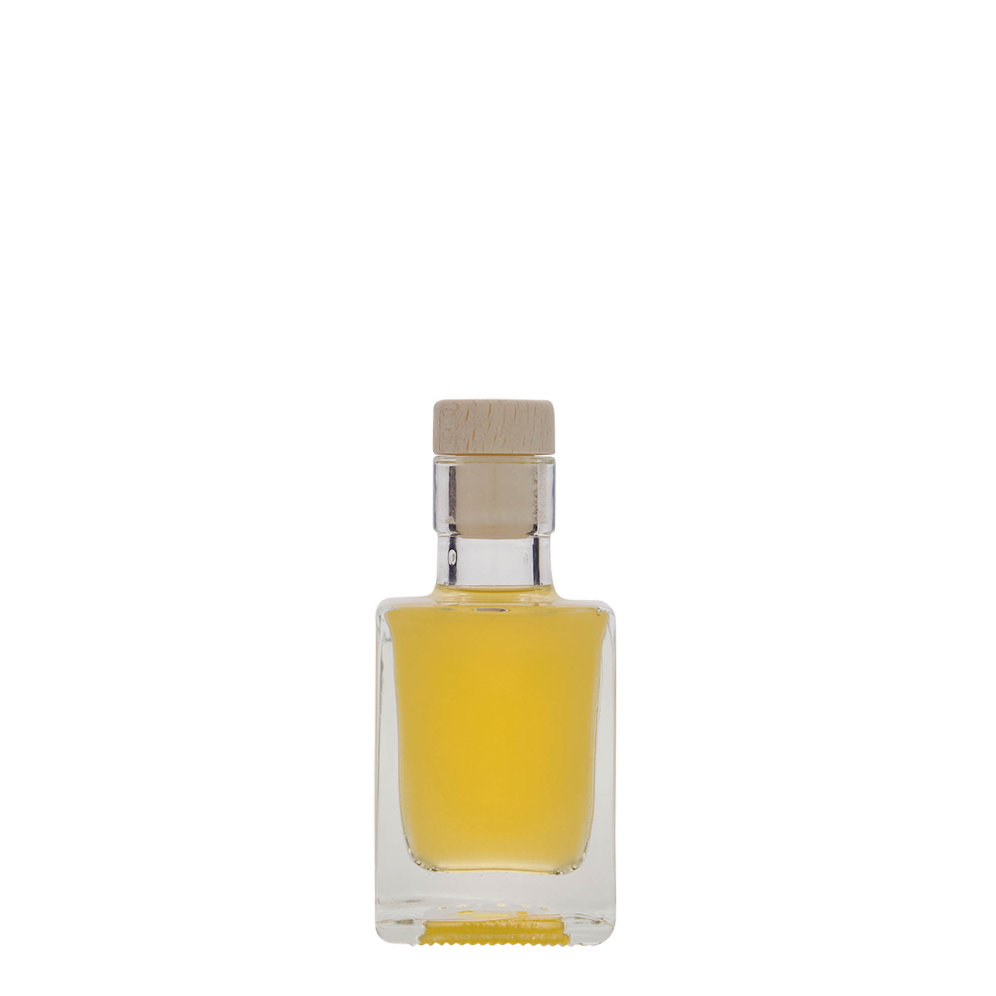 50 ml glass bottle ‘Cube’, square, opening: cork