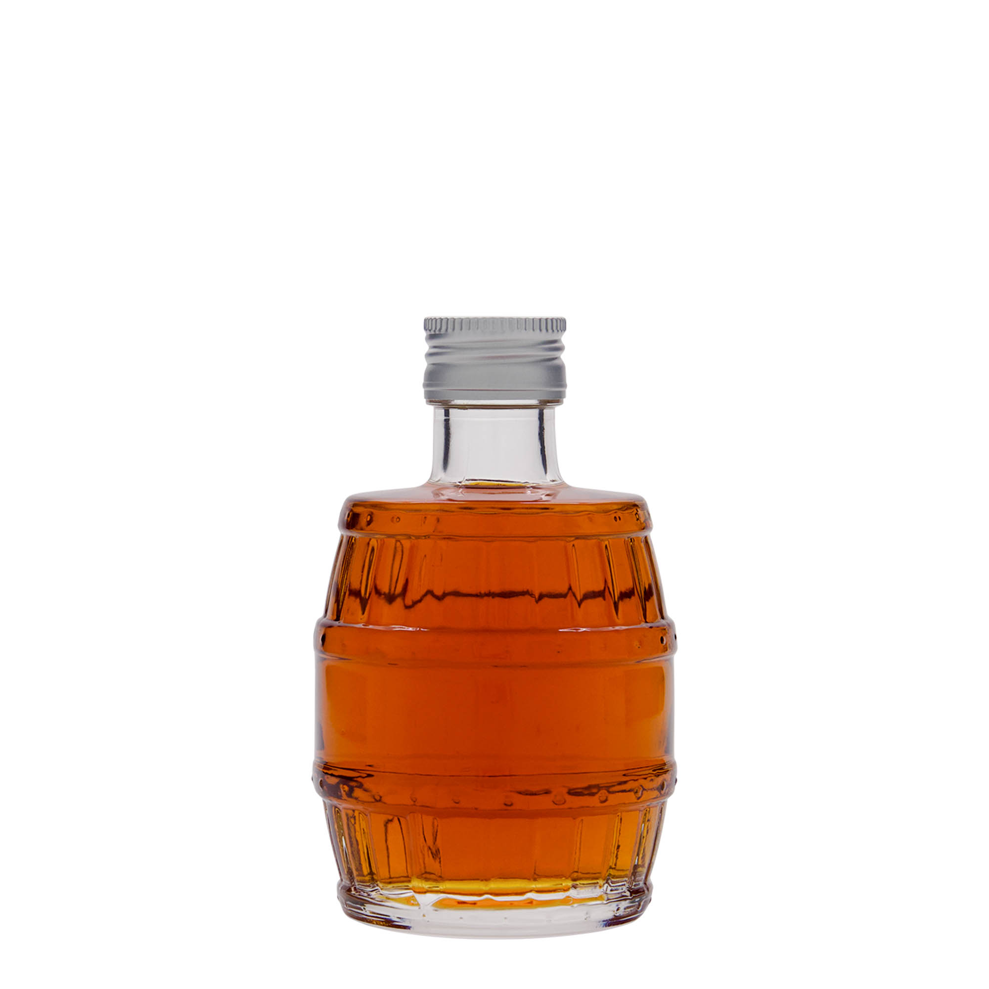 200 ml glass bottle 'barrel', opening: PP 28 200 ml glass bottle 'barrel', opening: PP 28
