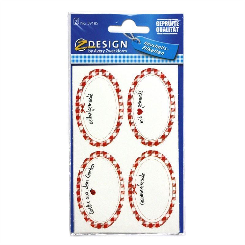 Zweckform Labels 'Homemade', oval, paper, multicoloured