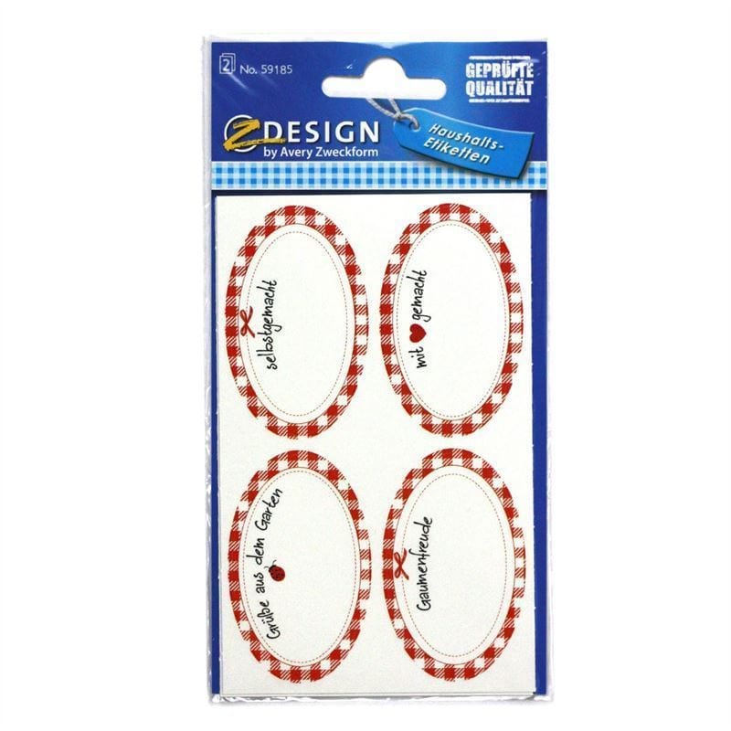 Zweckform Labels 'Homemade', oval, paper, multicoloured