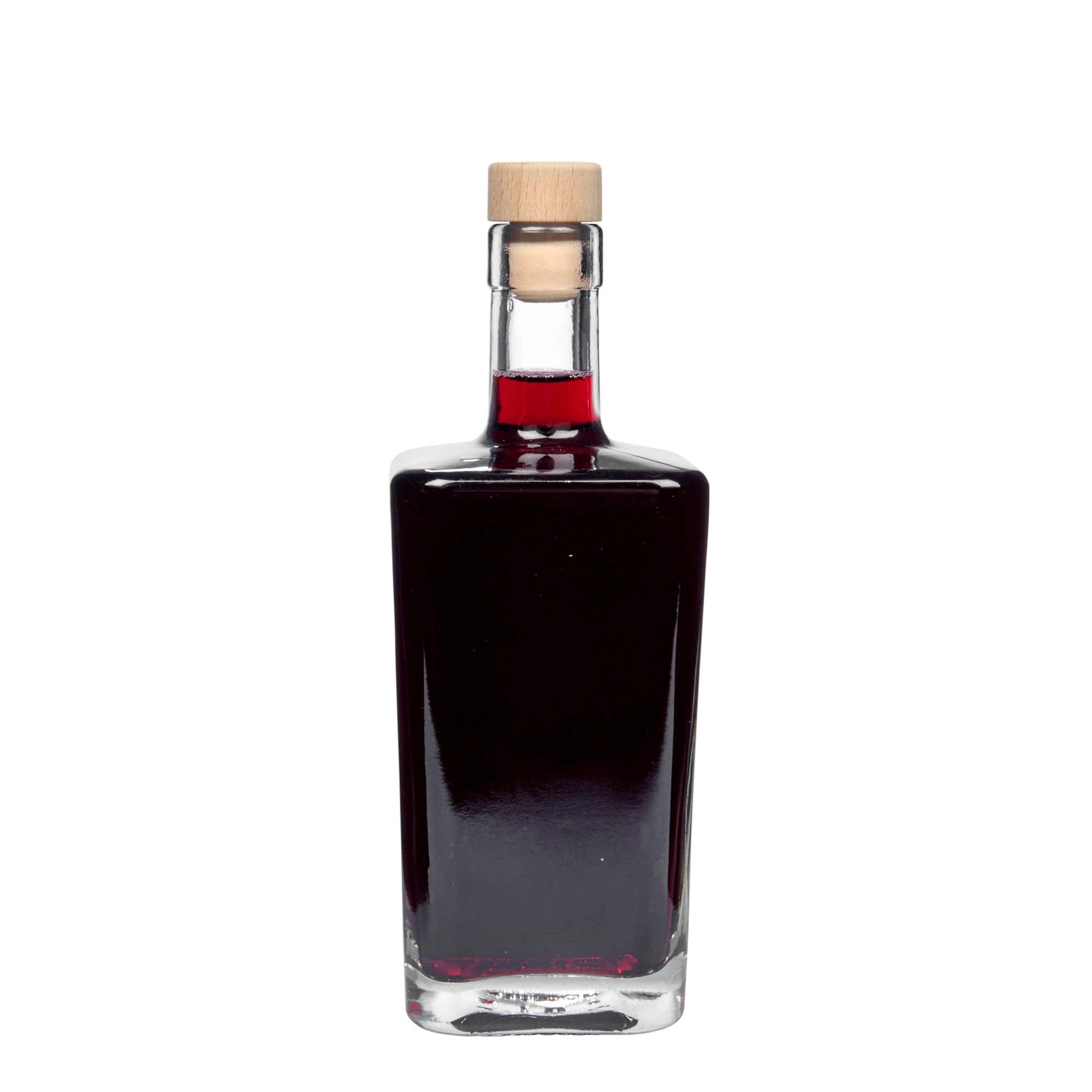 500 ml glass bottle 'Noel', square, opening: cork