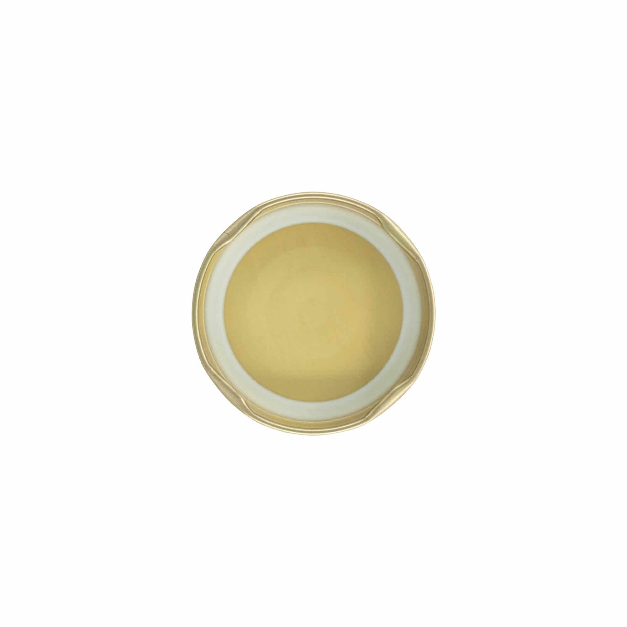 Twist-off lid, tinplate, gold, for opening: TO 58